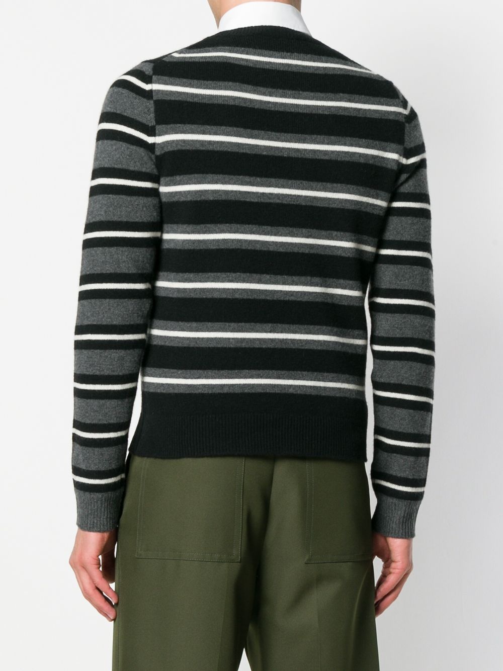 striped crew neck jumper - 4