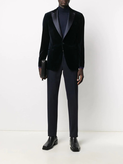 Salvatore Ferragamo satin lapel velvet blazer outlook