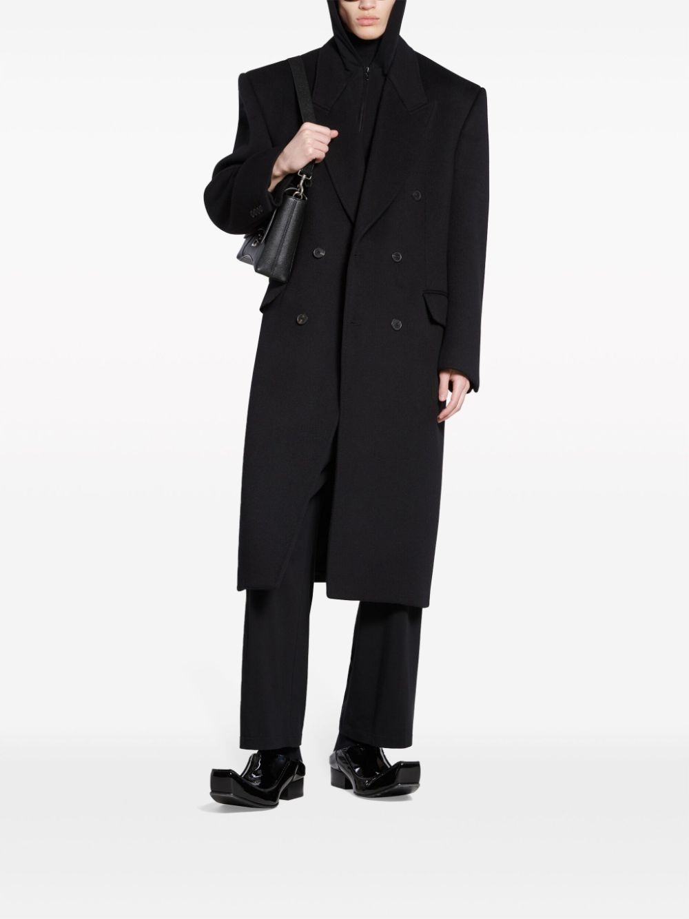 double-breasted wool coat - 2