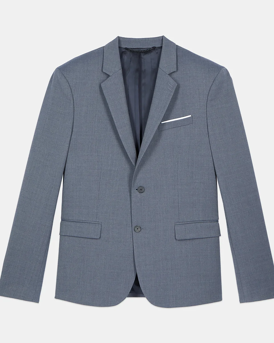 BLUE WOOL SUIT JACKET - 1