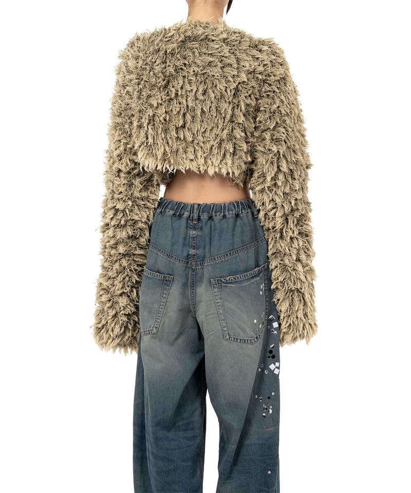Bleached Shaggy Cropped Knit Sweater 11