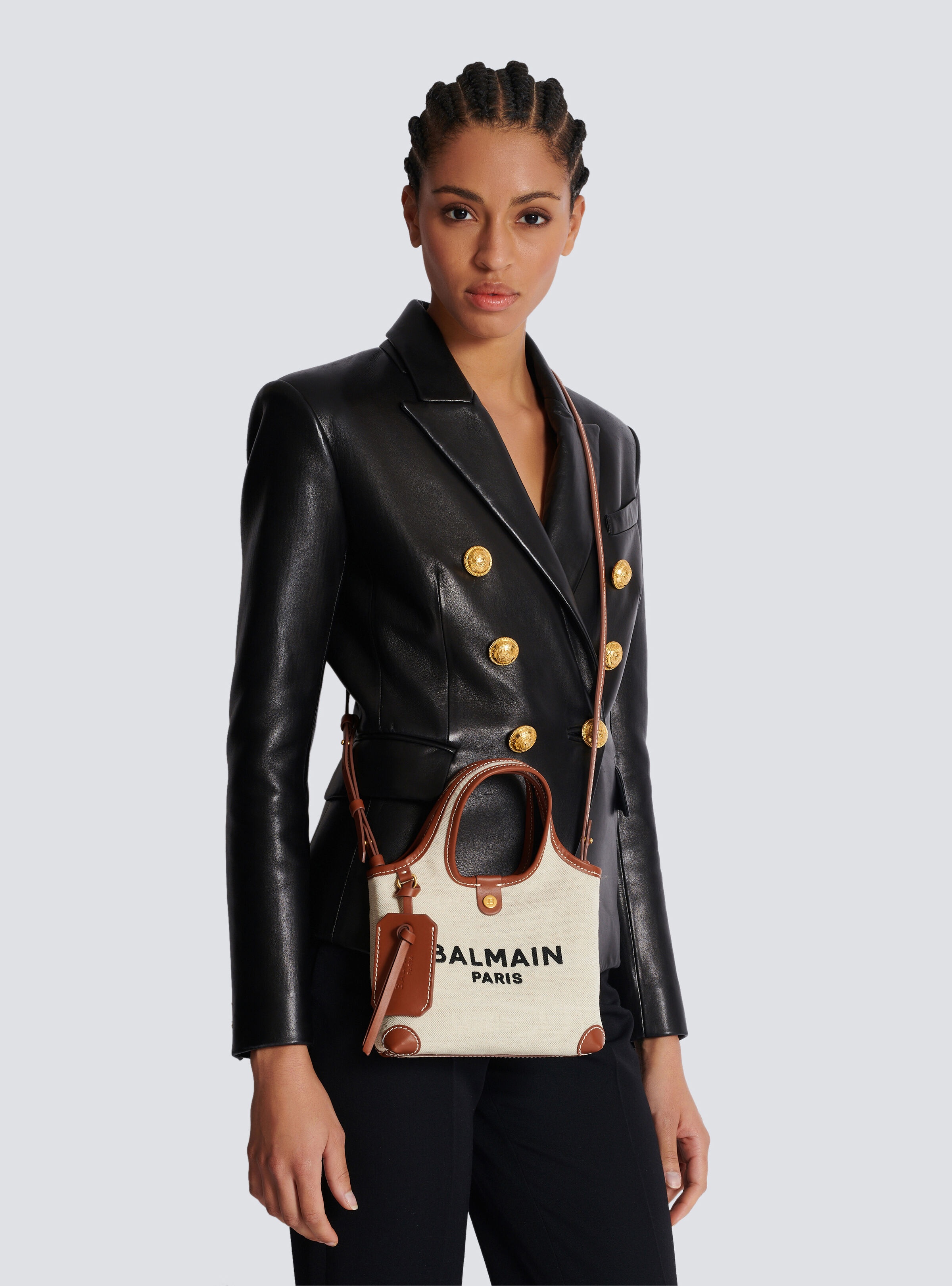 Canvas and leather B-army Grocery Bag - 8