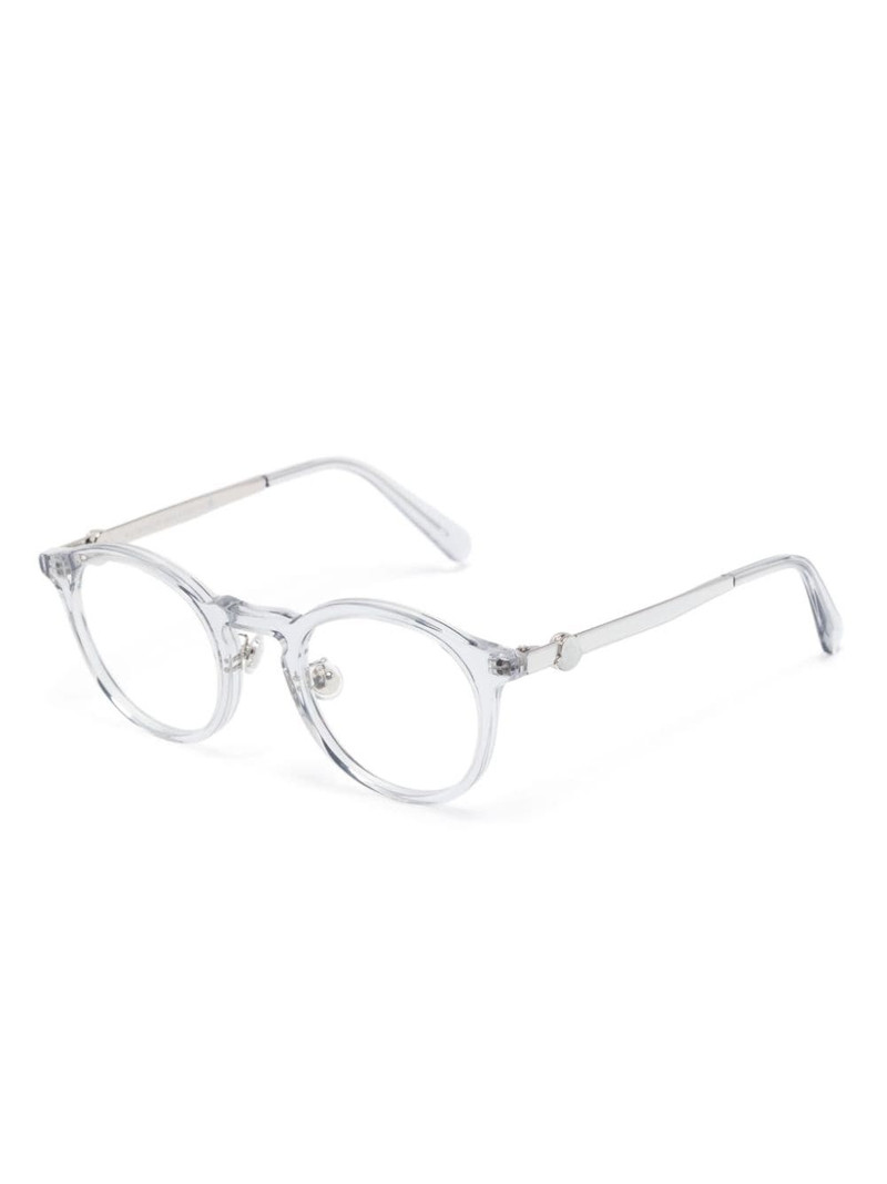 Moncler logo-plaque round-frame glasses outlook