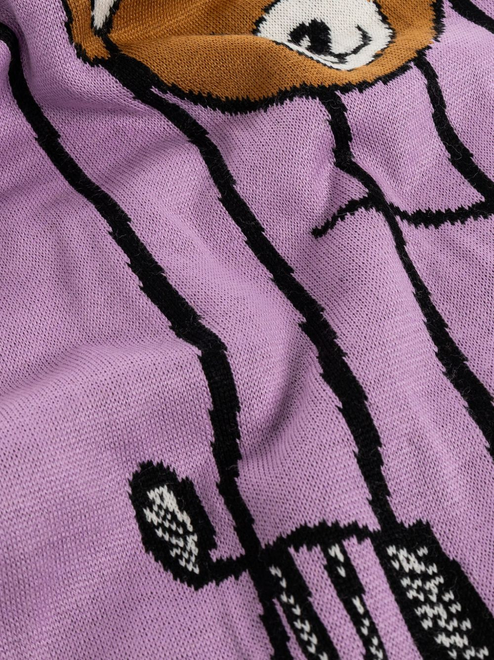 teddy bear-intarsia scarf - 2