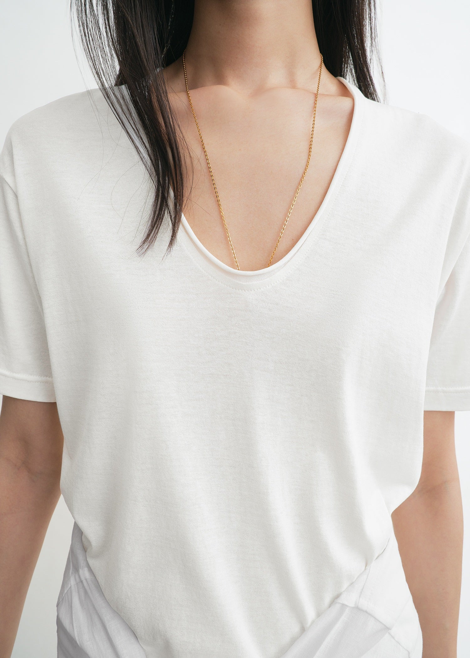 Cotton silk tee off-white - 4