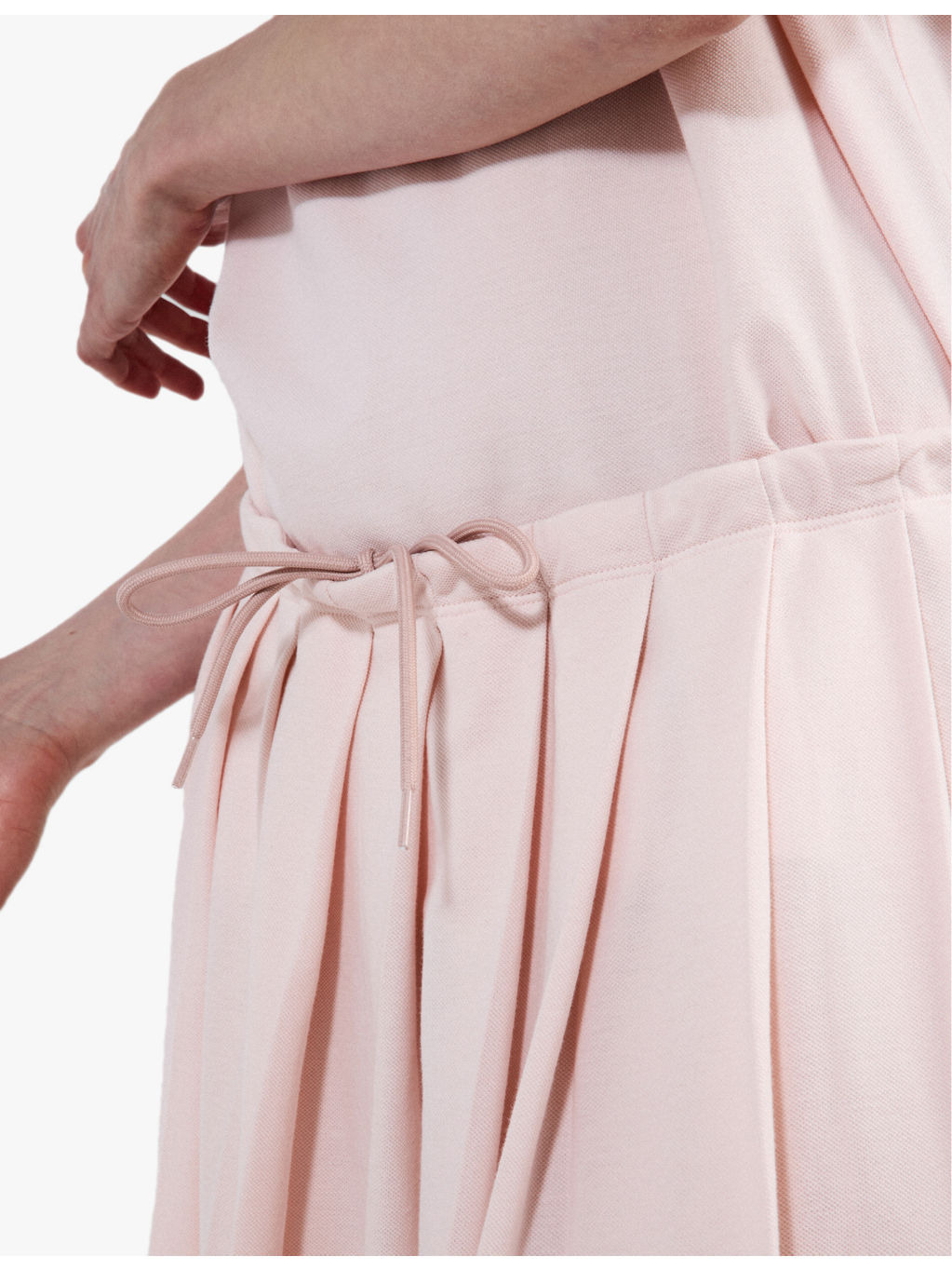 Pleated drawstring-waist cotton mini skirt - 5