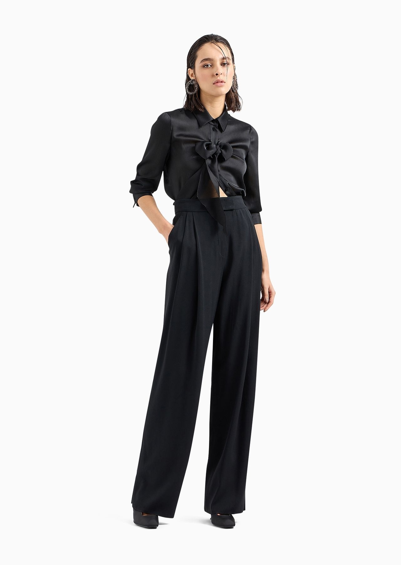 ASV recycled crépon shirt with bow - 4