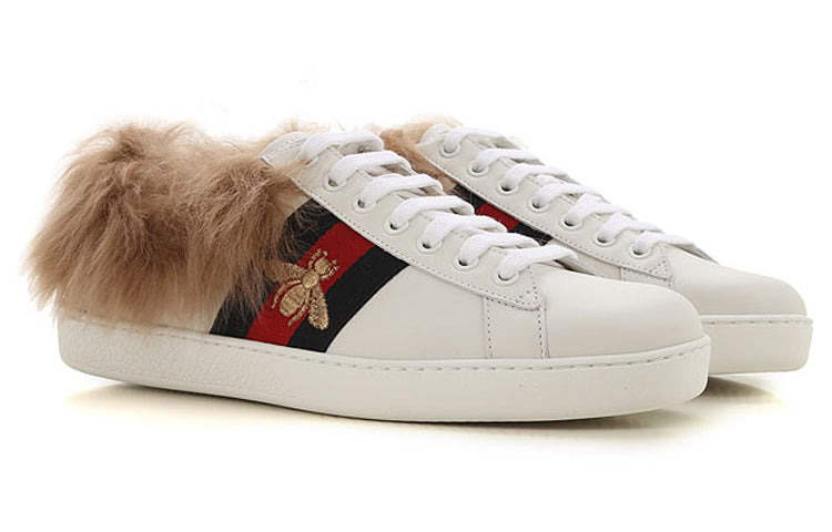 (WMNS) Gucci Ace Wool Embroidered 'Bee' 496093-0FI50-9096 - 3