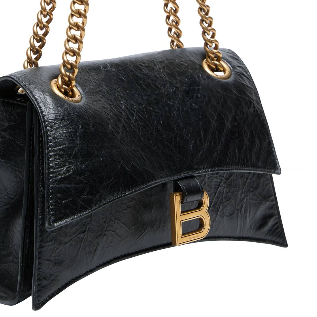 BALENCIAGA Women's Crush Small Chain Bag in Black | REVERSIBLE