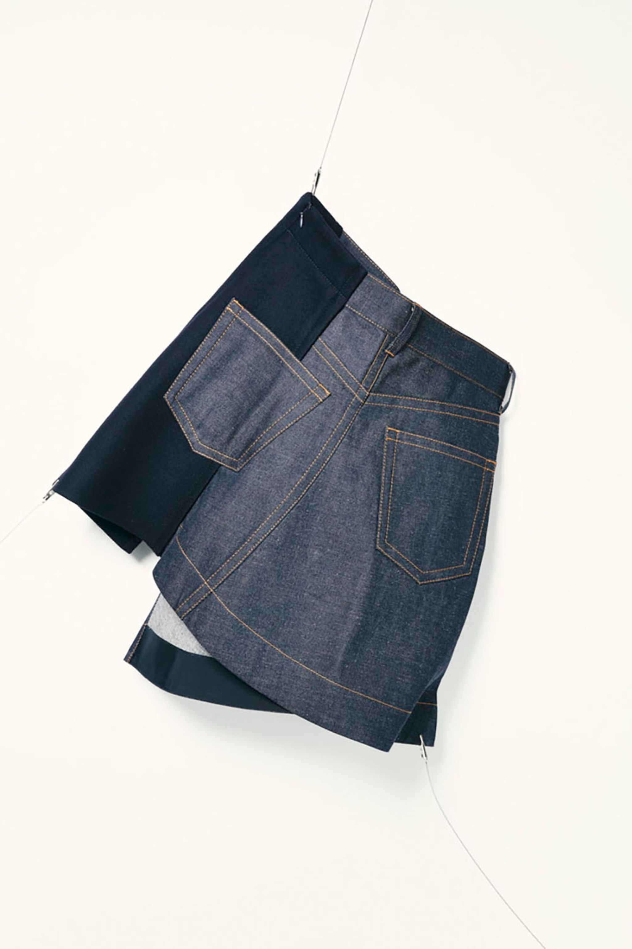 Denim x Wool Melton Skirt - 4