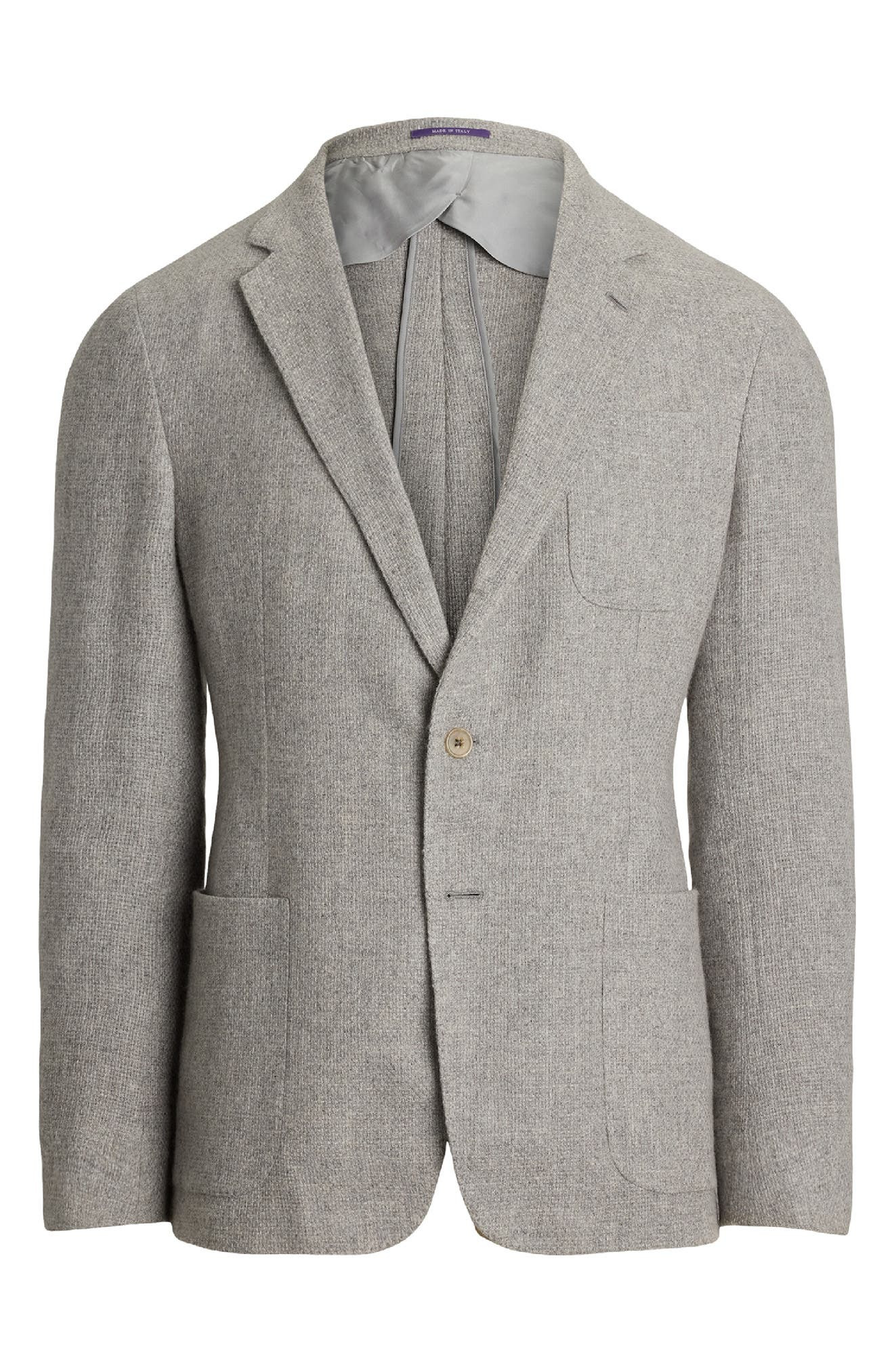Ralph Lauren Purple Label Hadley Woven Cashmere Sport Coat in Silver Grey at Nordstrom - 5