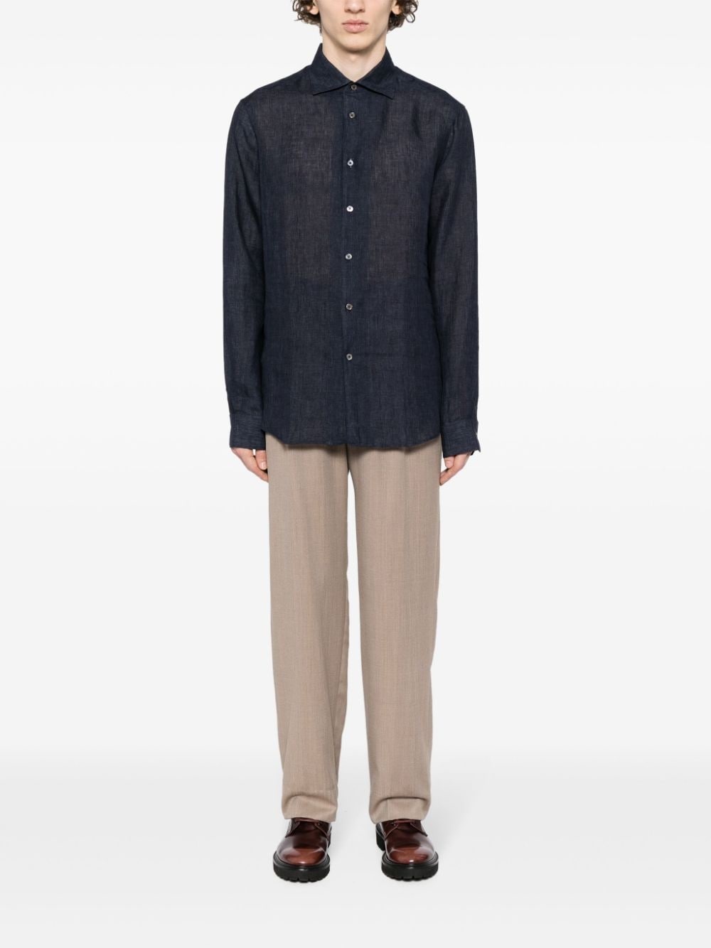 long-sleeve linen shirt - 2