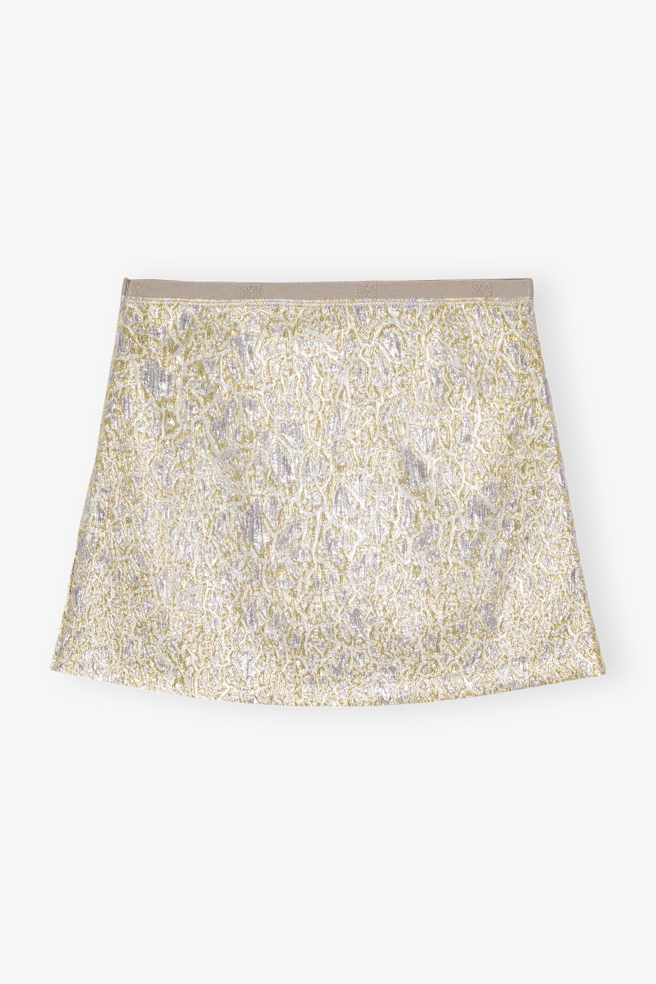 GOLD AND SILVER METALLIC ELASTICATED MINI SKIRT - 6