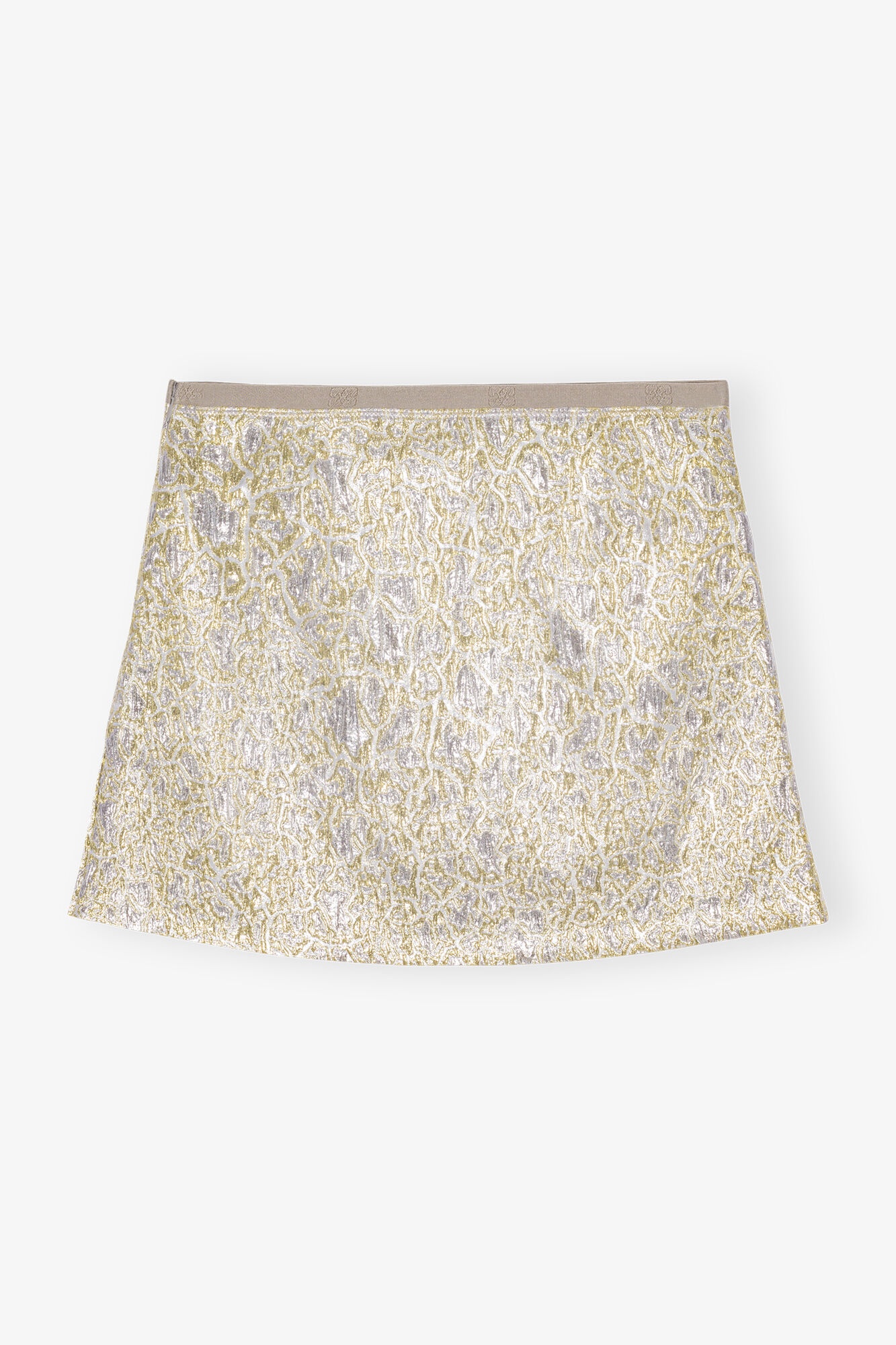 GOLD AND SILVER METALLIC ELASTICATED MINI SKIRT - 6