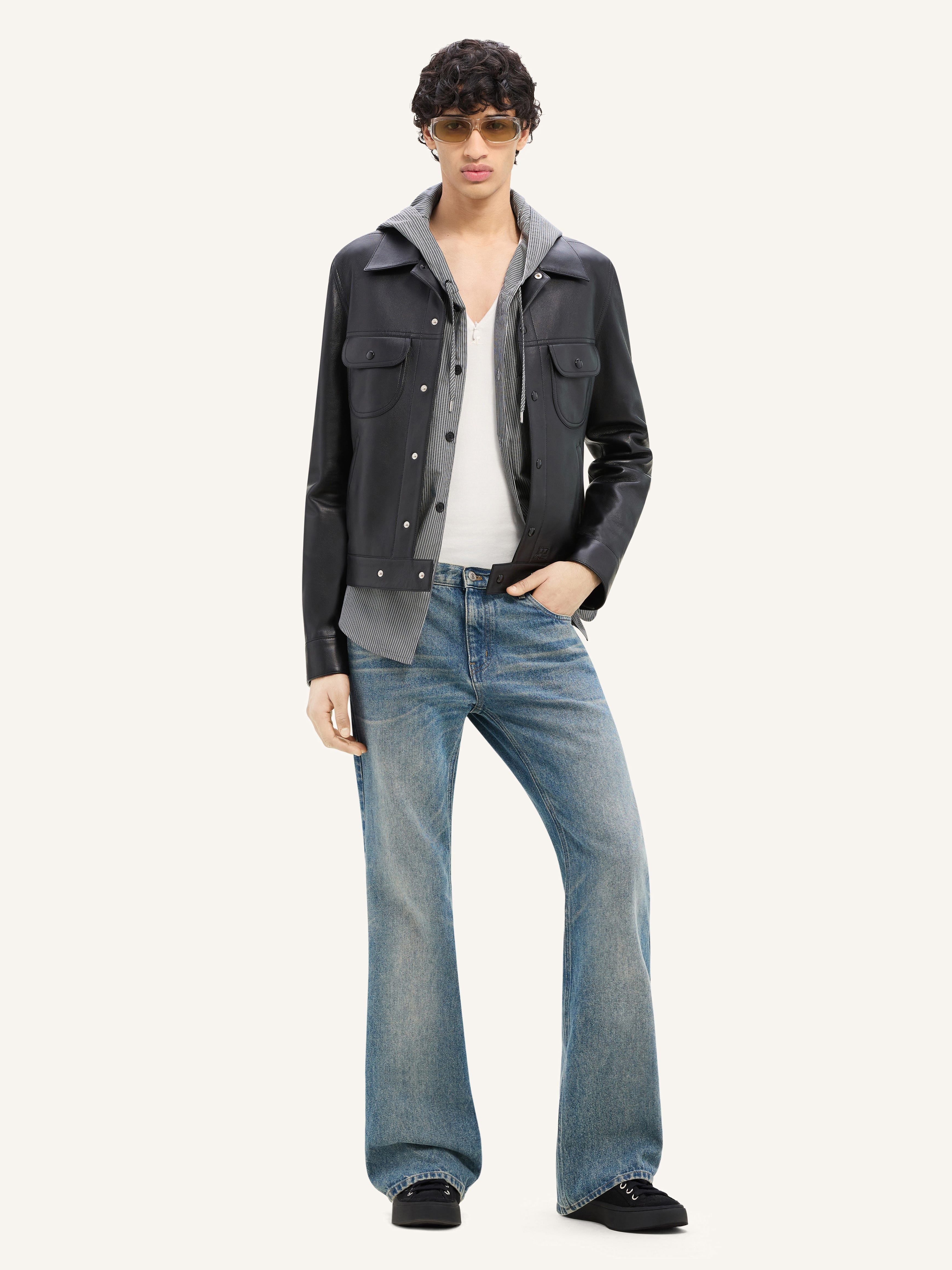 LEATHER TRUCKER JACKET - 2