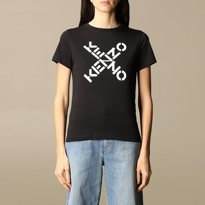 KENZO SS21 Big X Pattern Round Neck Short Sleeve Black FB52TS8504SJ-99 - 3
