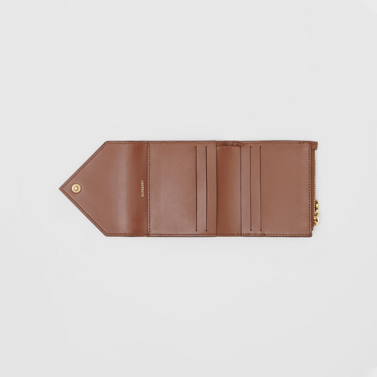 Vintage Check and Grainy Leather Folding Wallet - 3