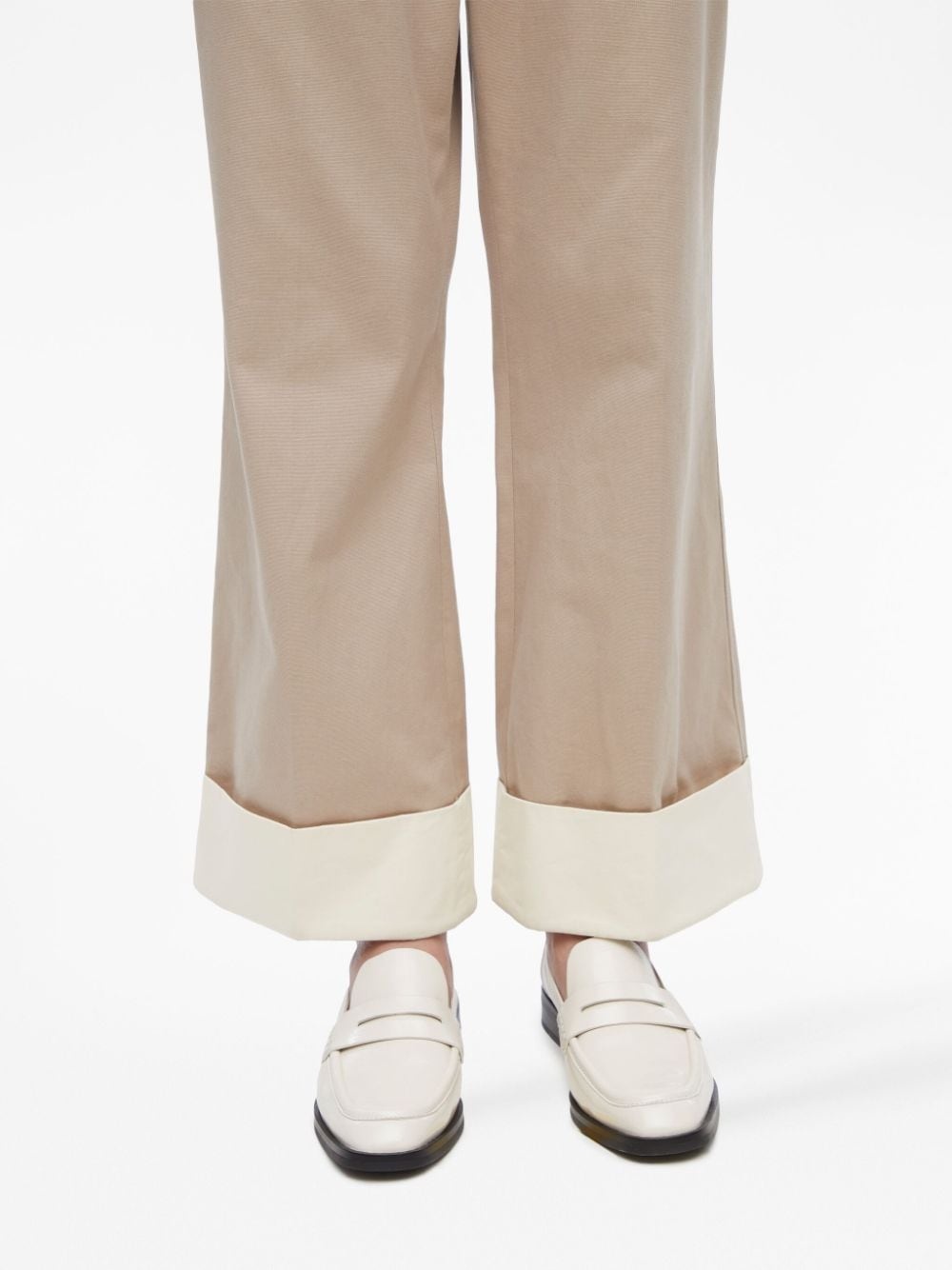 belted cotton flared trousers - 5
