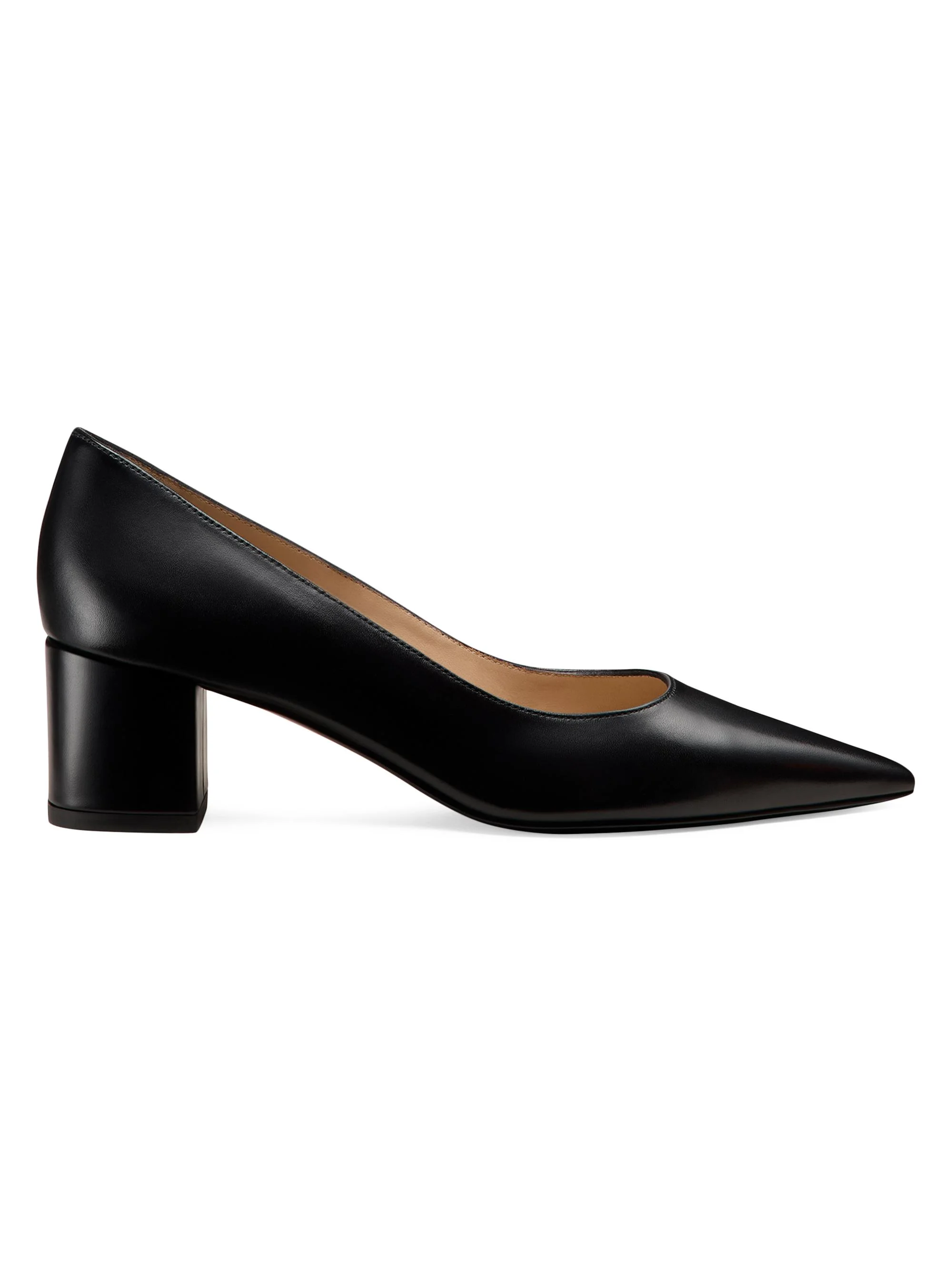 Women's Power 50MM Leather Block-Heel Pumps - Black - 1