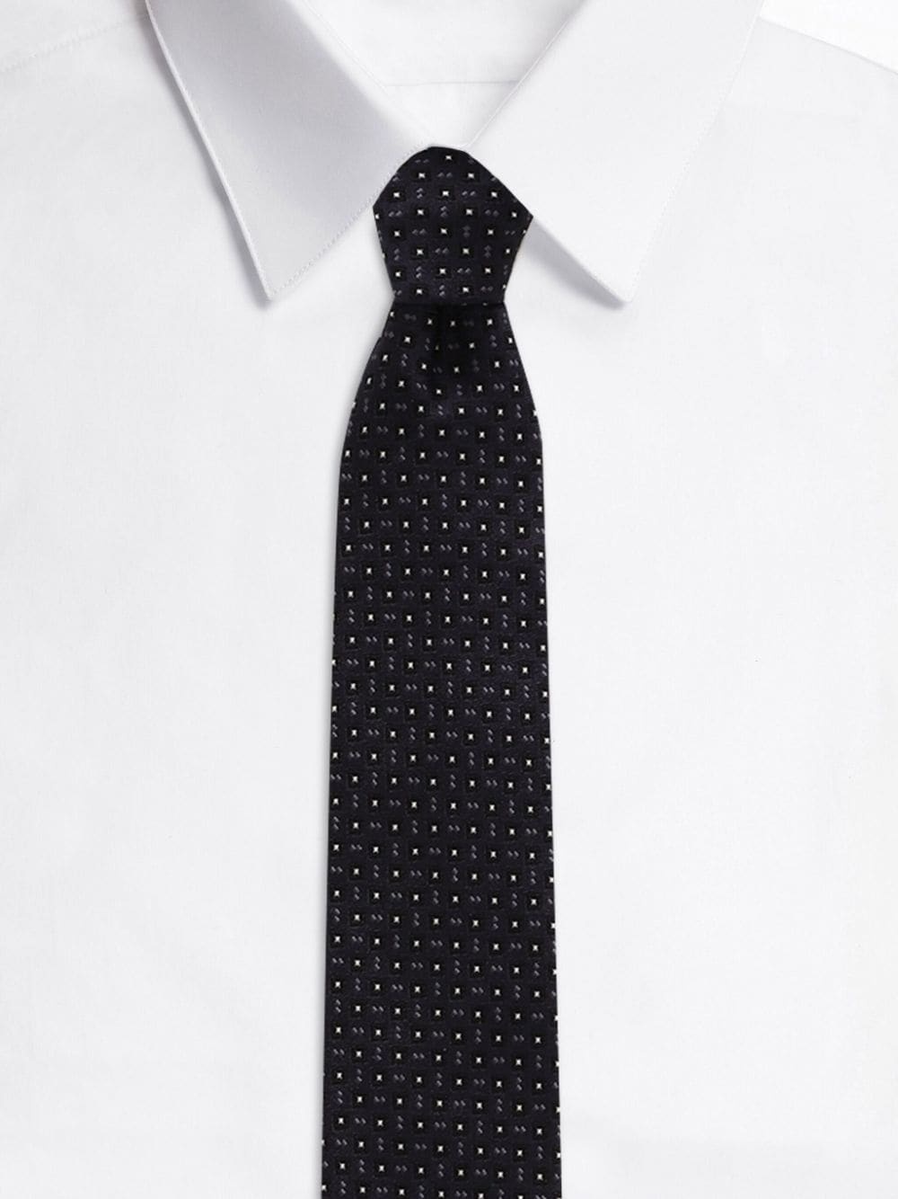 patterned-jacquard silk tie - 3