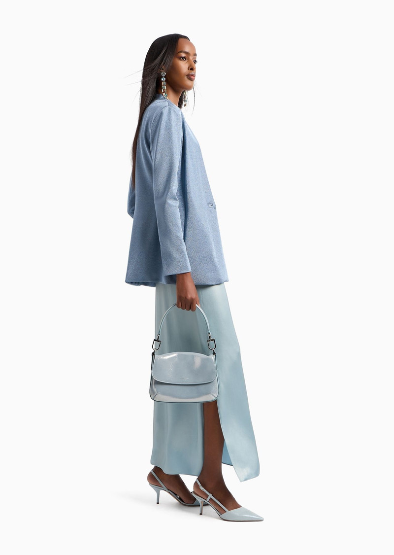 La Prima Soft small baguette bag in shiny nubuck 6