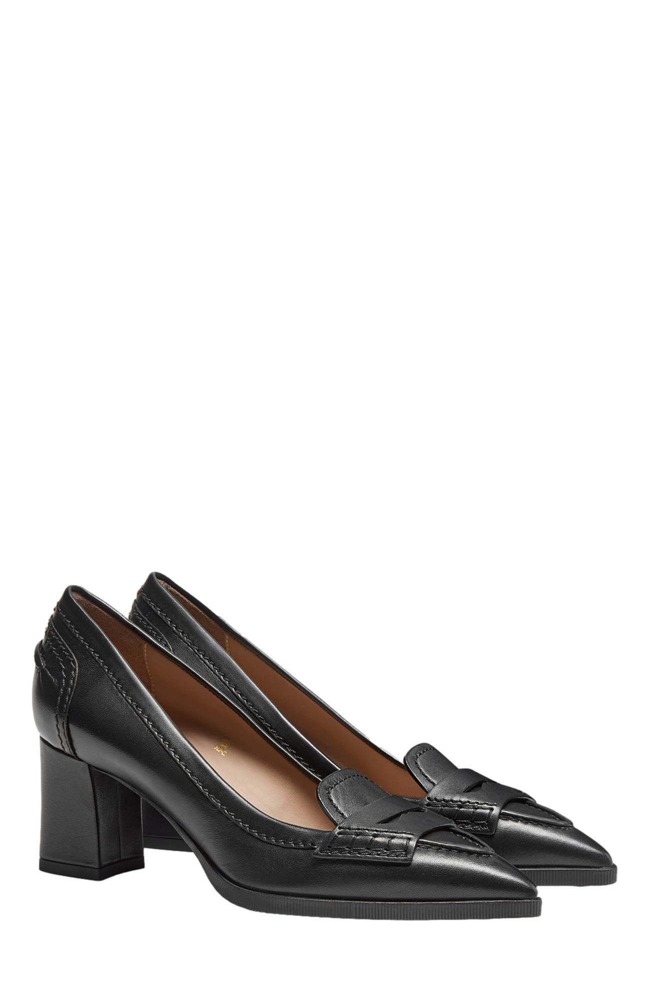 Santoni Women's  leather mid-heel pump in Black at Nordstrom - 2