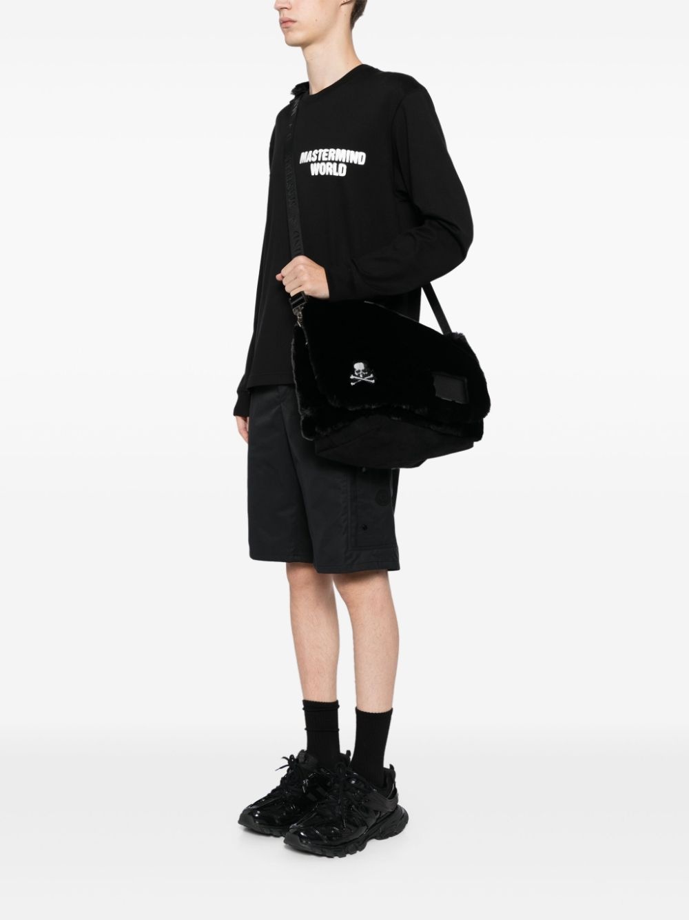 logo-embroidered messenger bag - 2