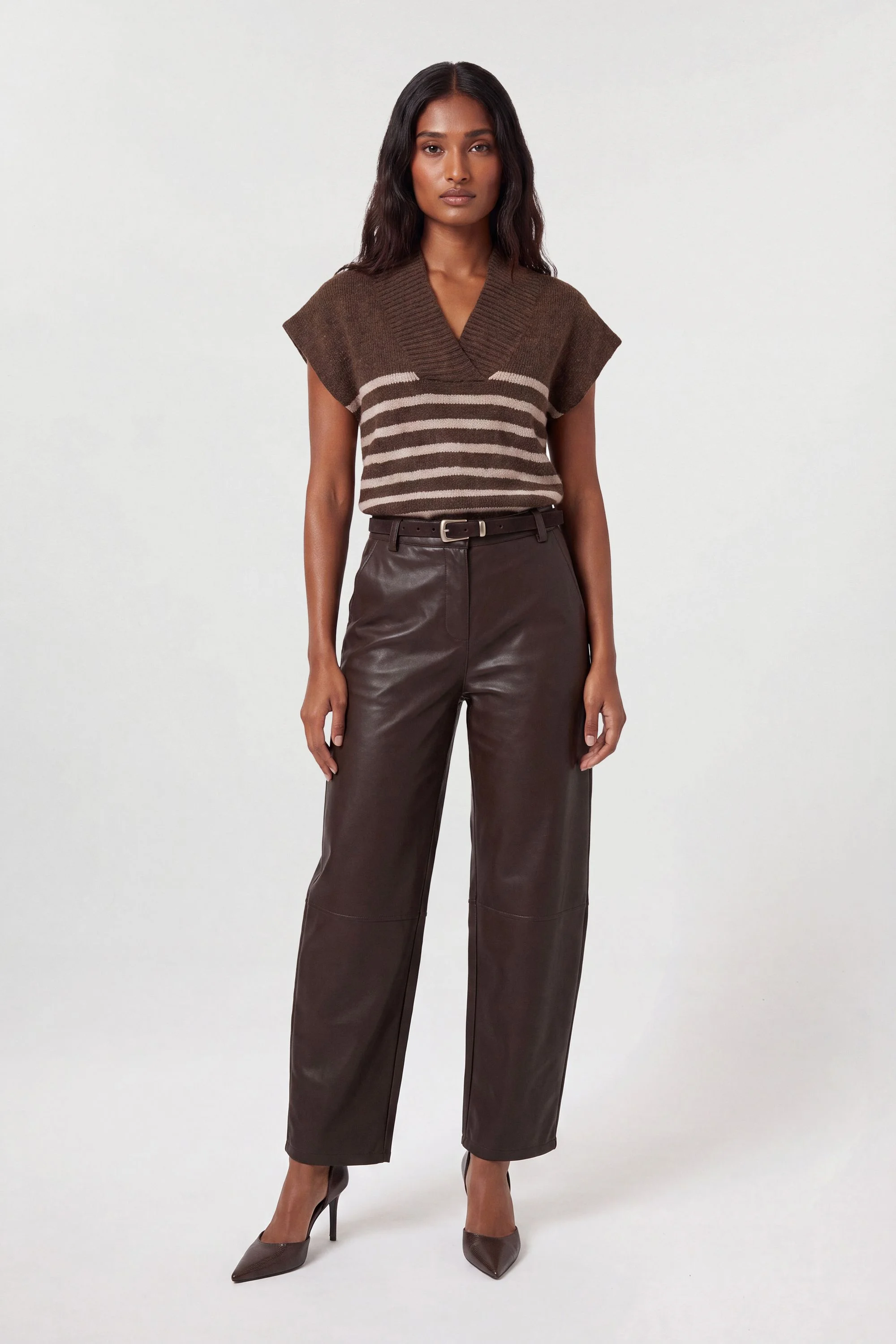 Wool Blend Cosy Knit V Neck Top - 1