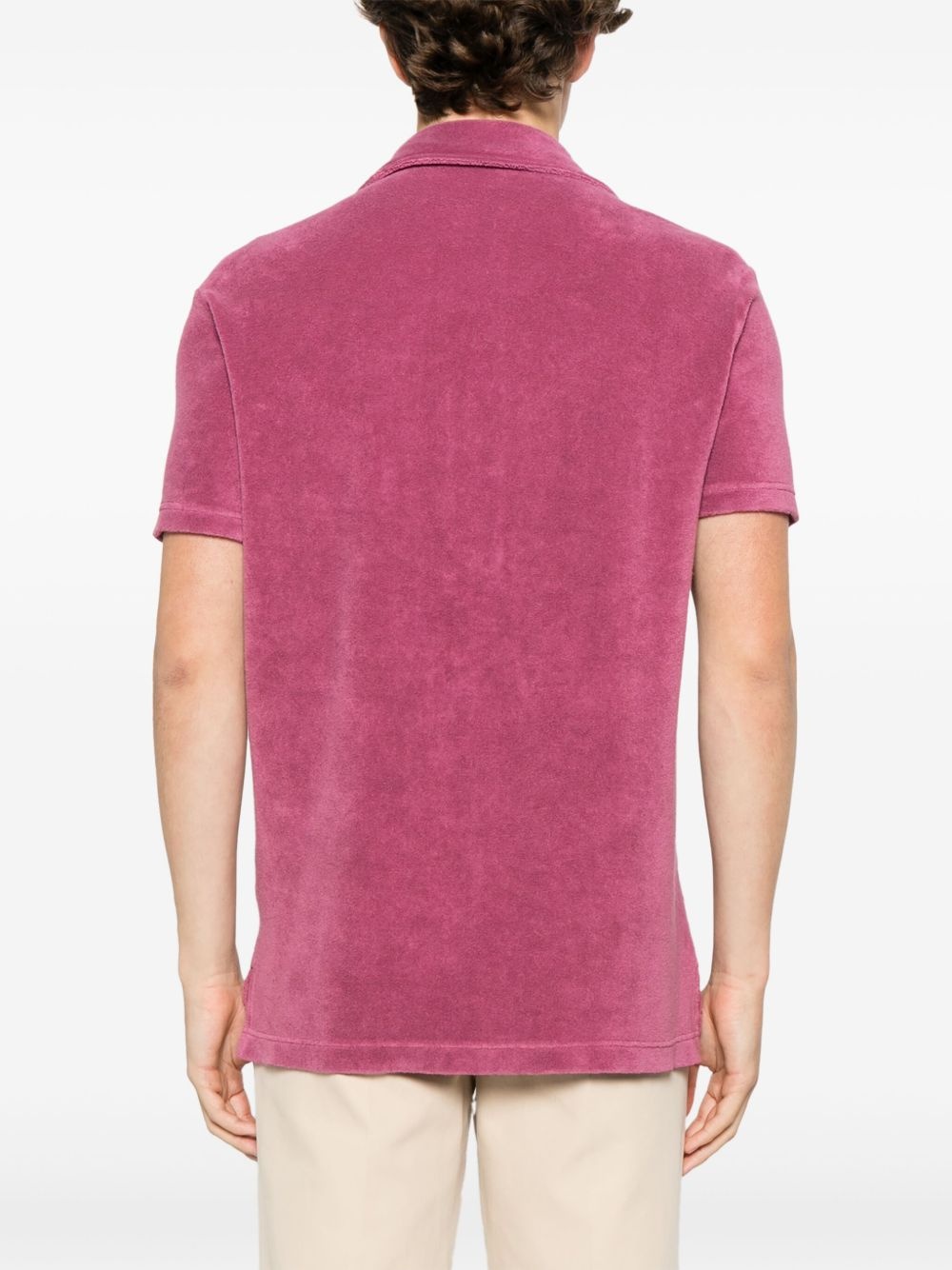 terry-effect polo shirt - 3