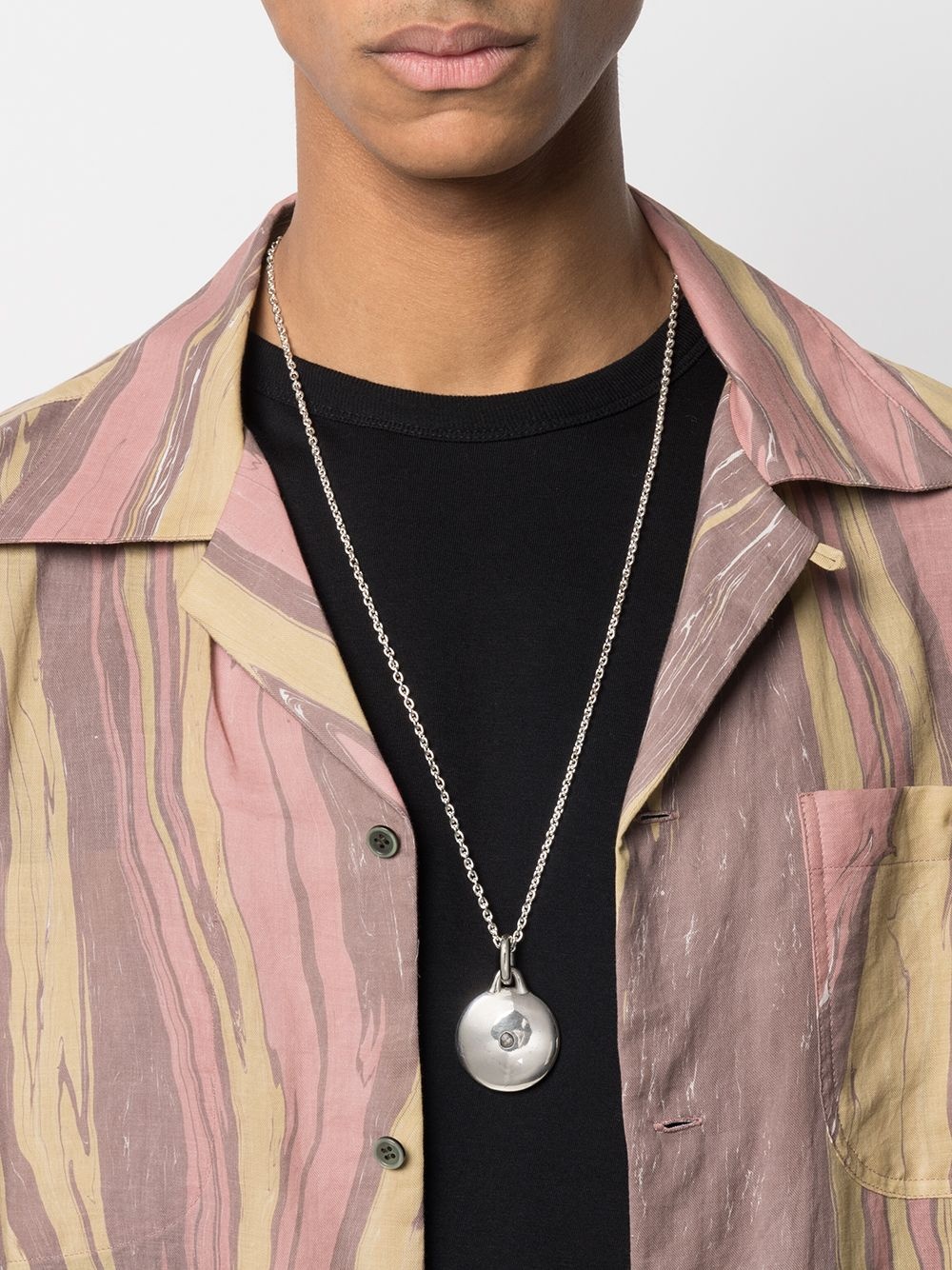 Disk diamond slab necklace - 2