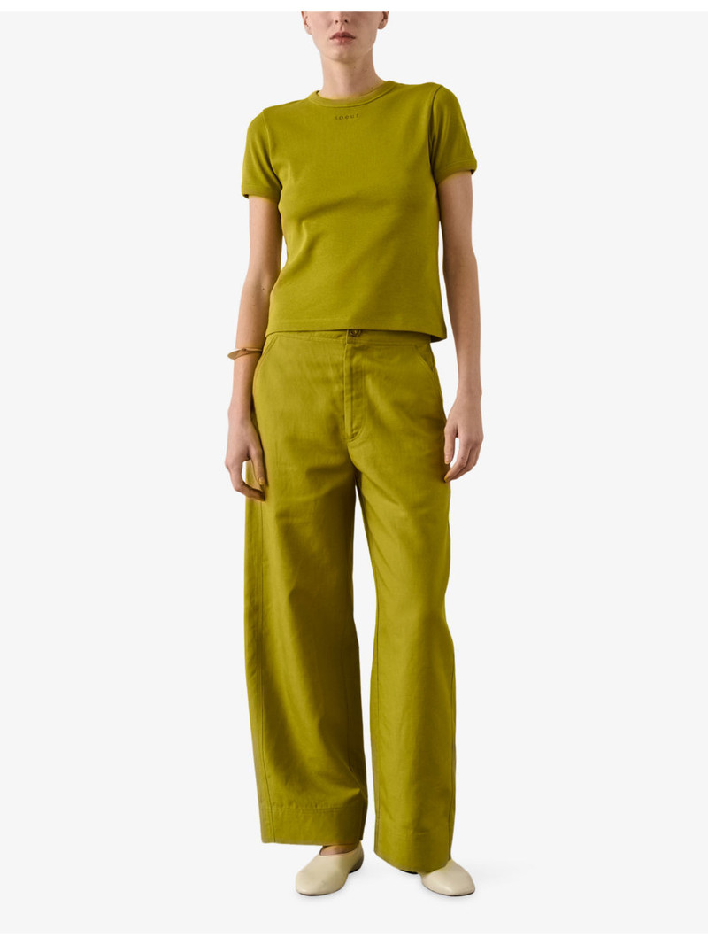 soeur Dario Straight-Leg Linen-Blend Trousers outlook