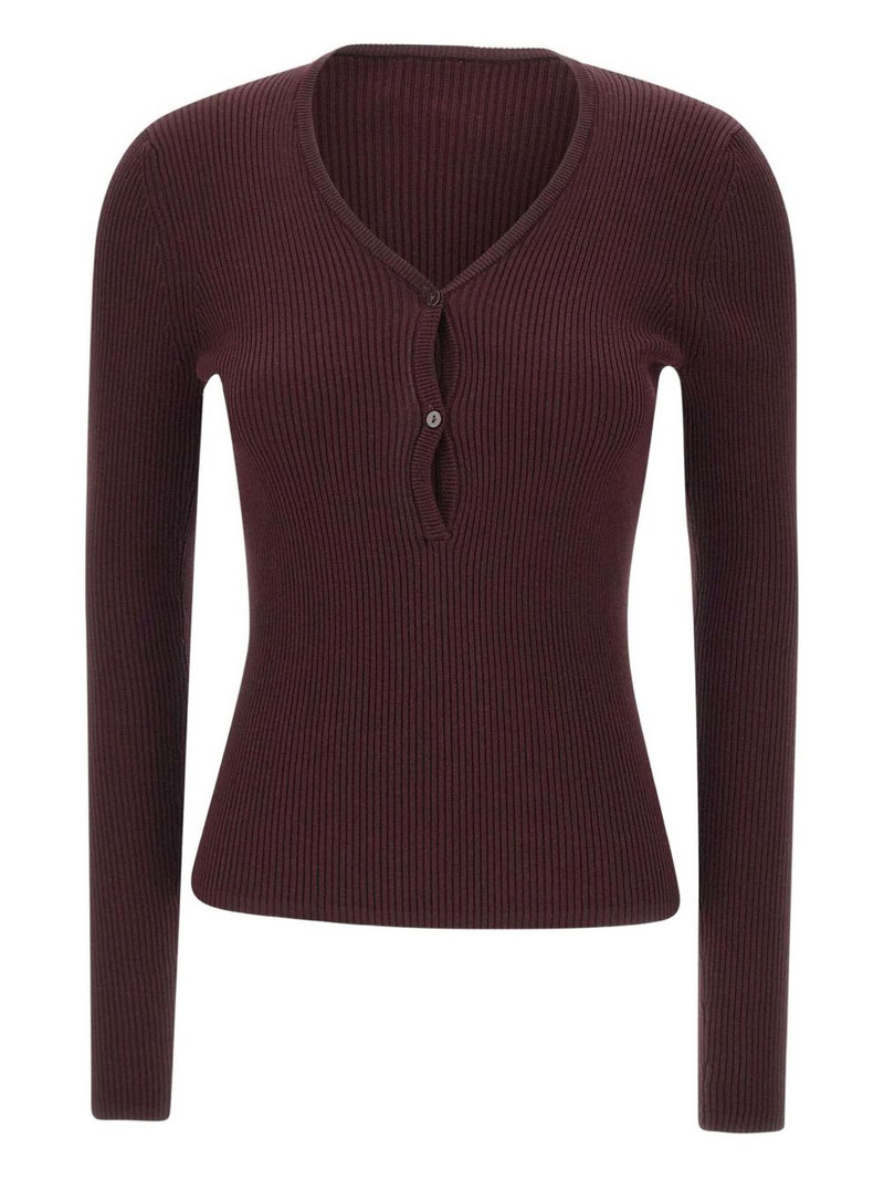 Oscar ribbed V-neck sweater 1