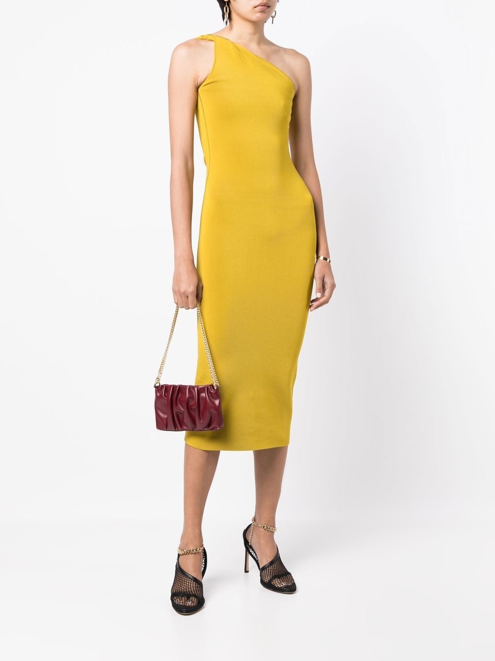 one-shoulder midi dress - 1