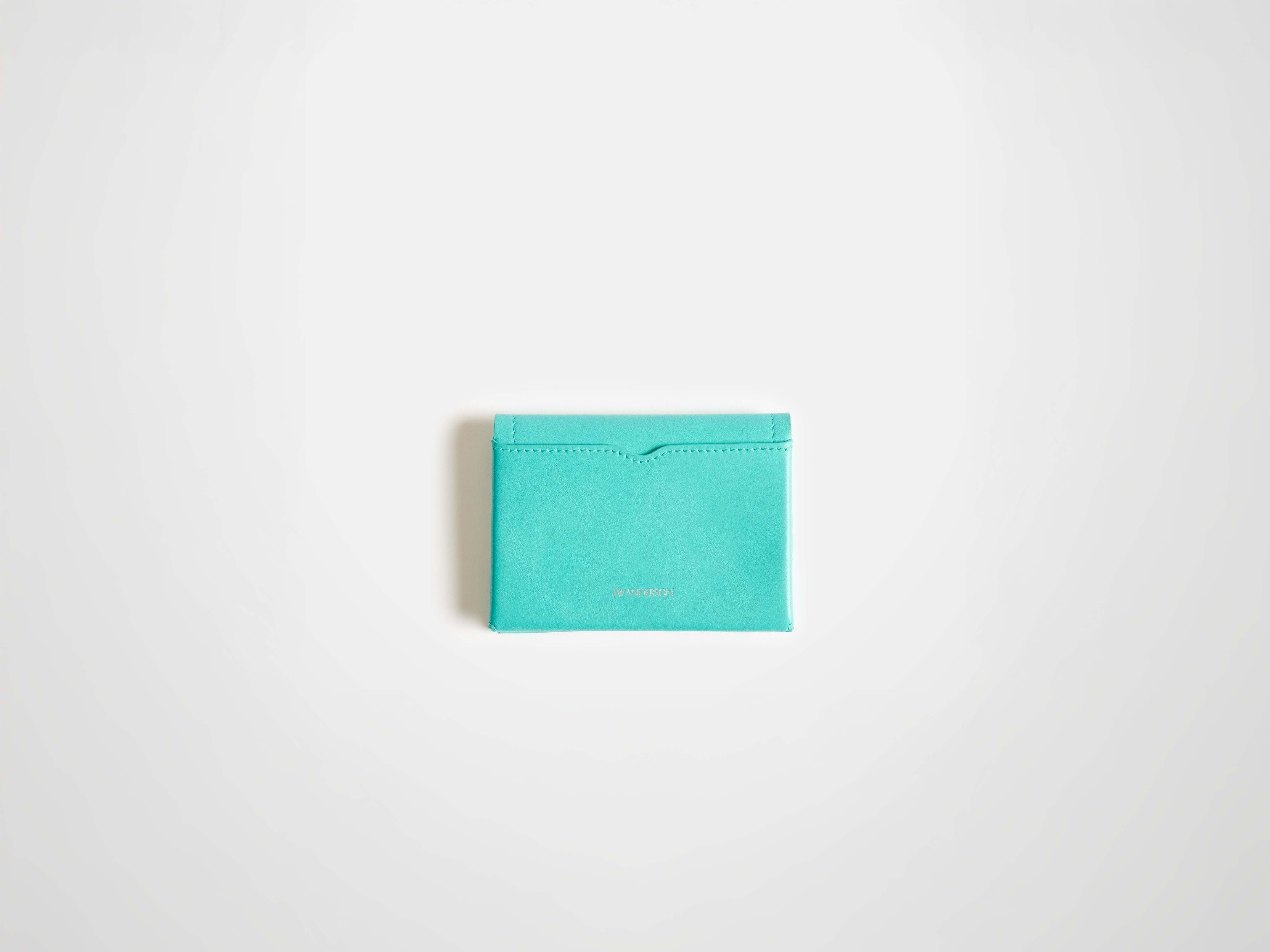 LEATHER LOAFER CARD HOLDER IN TURQUOISE - 2