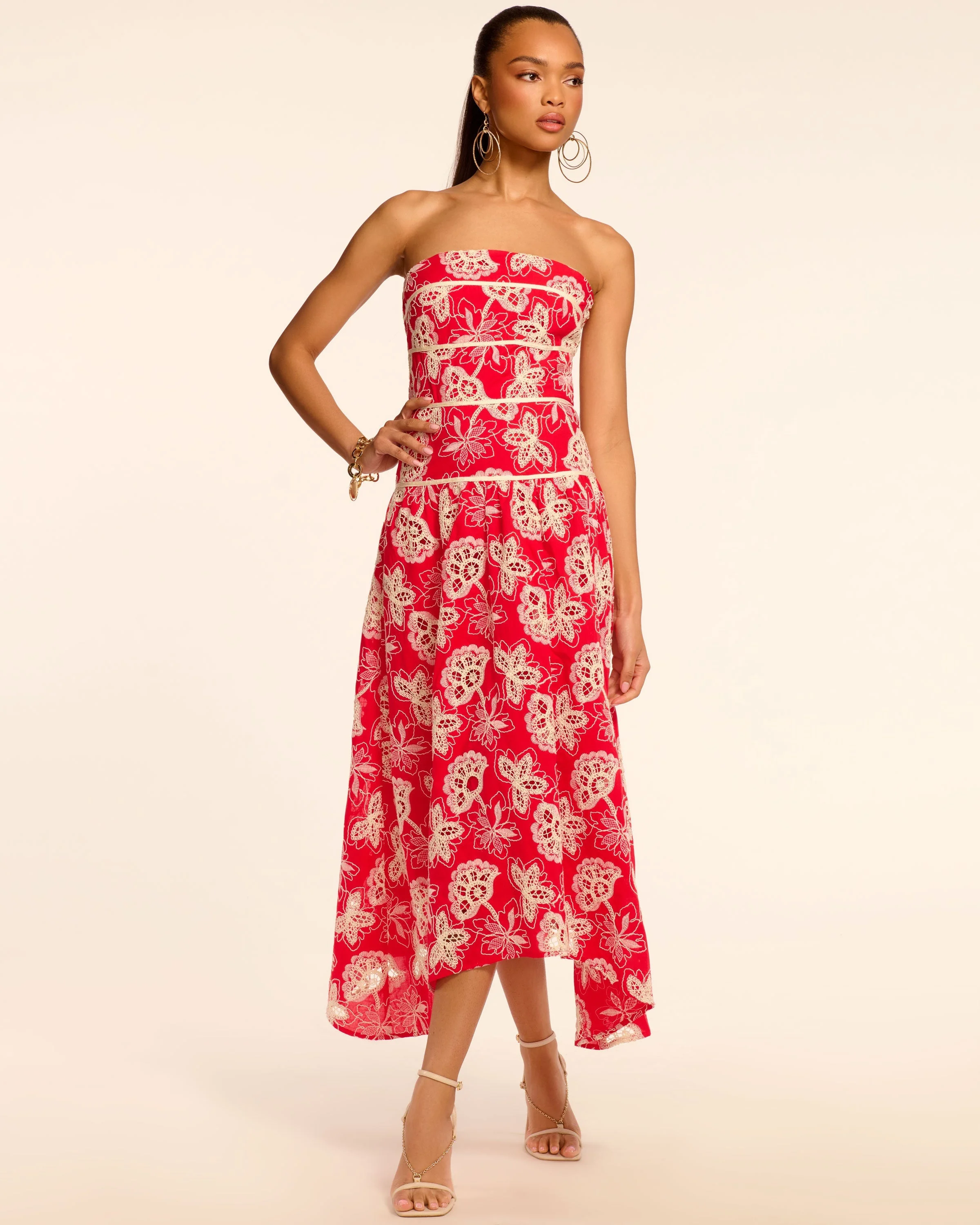 Blanca Strapless Embroidered Maxi Dress - 1