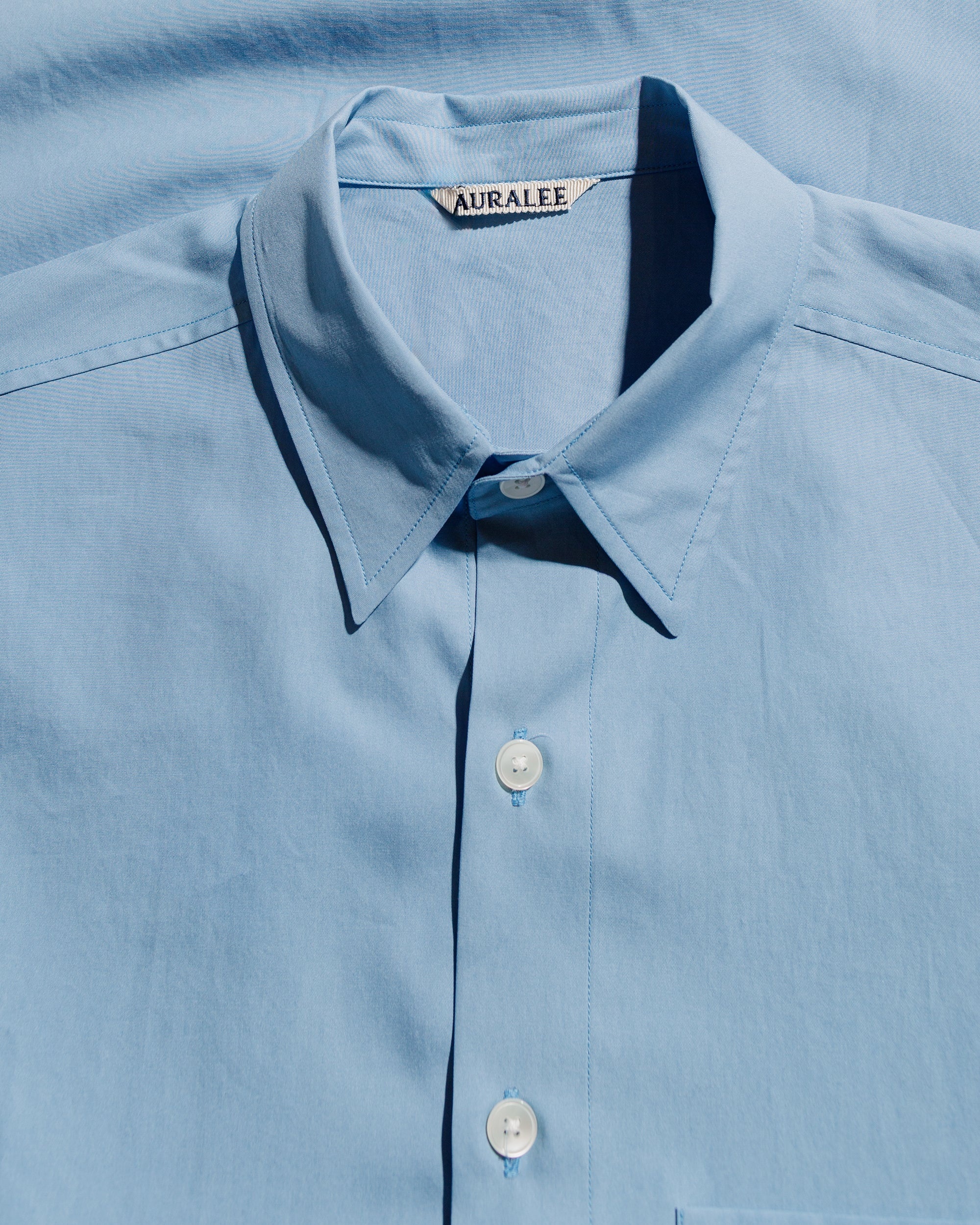 Washed Finx Twill Big Half Sleeved Shirt Sax Blue - 5
