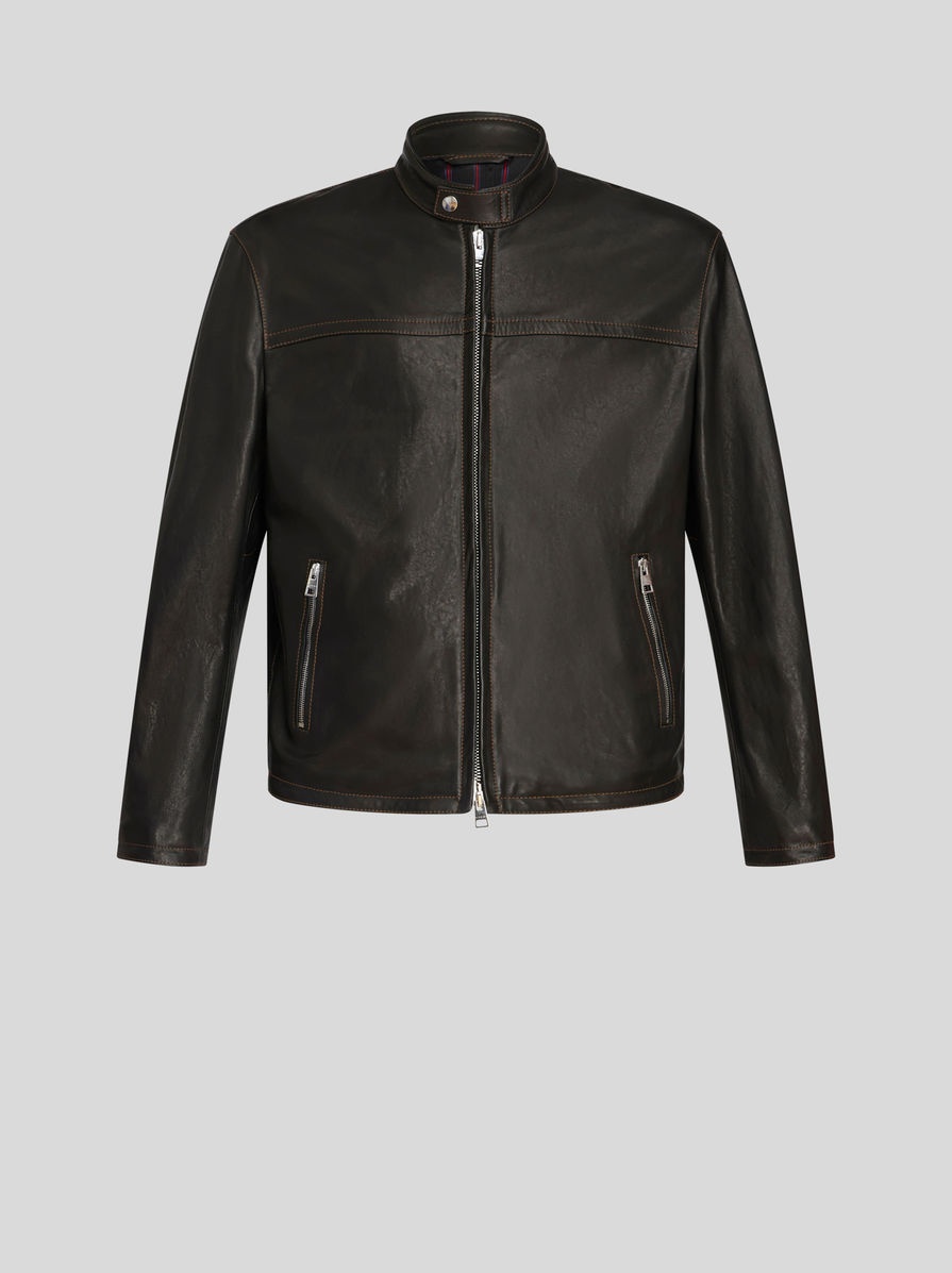 LEATHER BIKER JACKET - 1