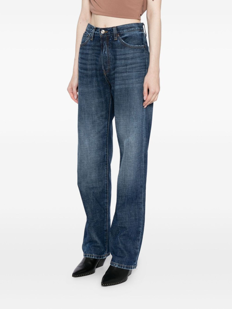 buckled straight leg jeans 3