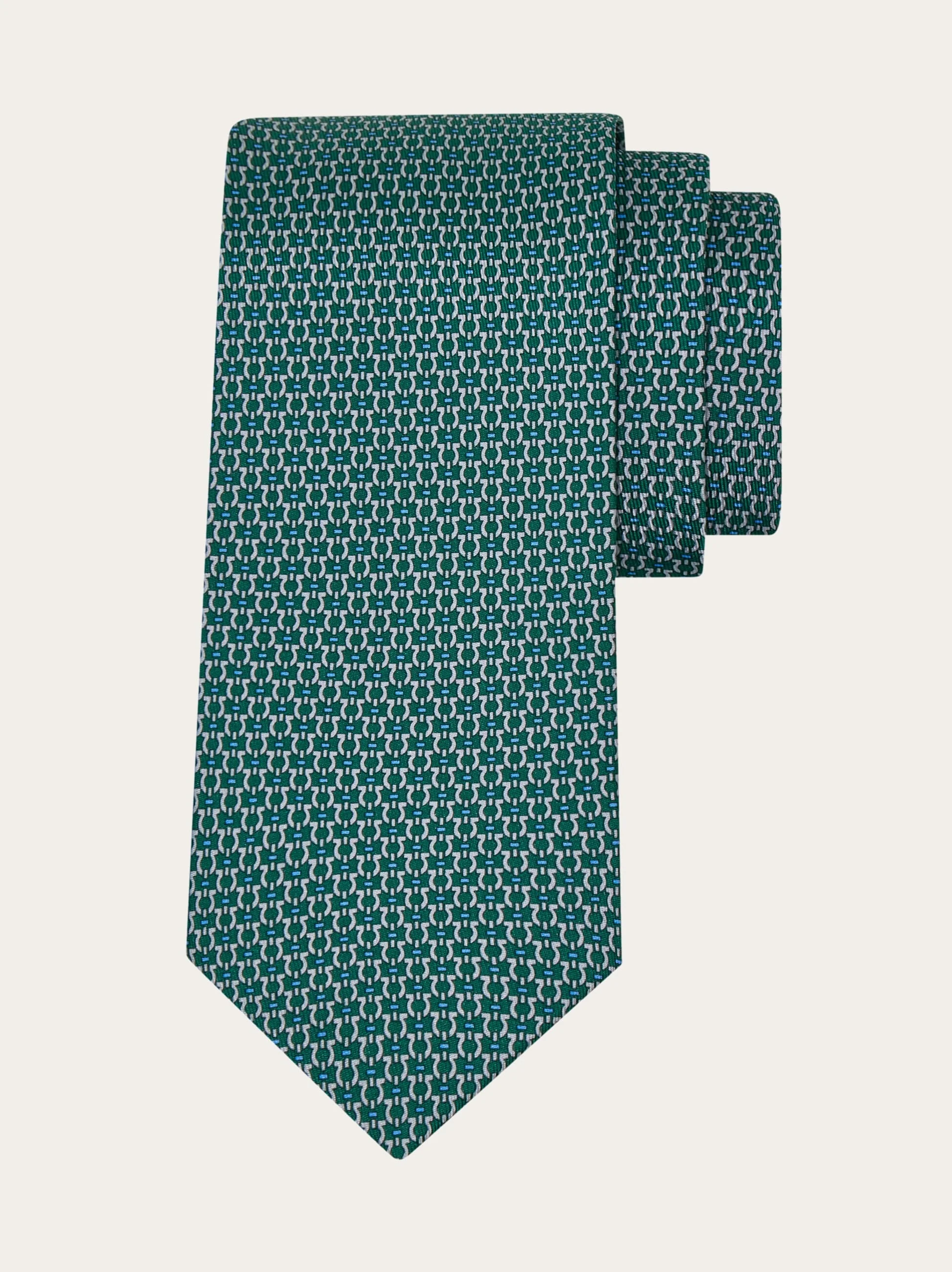 Gancini print silk tie - 1