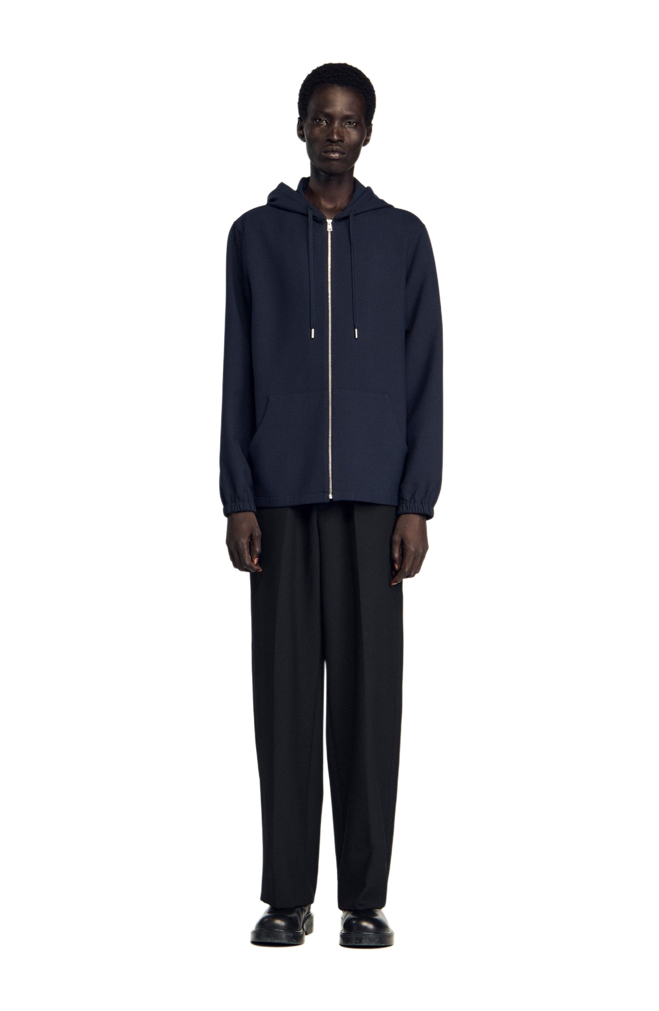 SANDRO Hooded shirt in Navy Blue at Nordstrom - 2