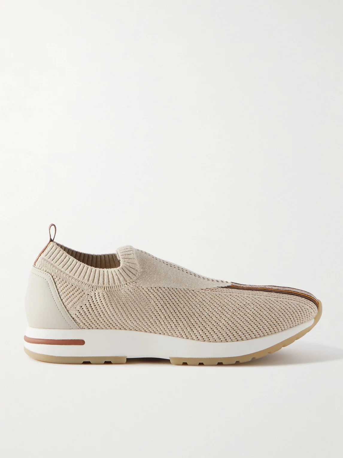 360 Lp Flexy Walk Leather-Trimmed Linen and Silk-Blend Slip-On Sneakers - 1