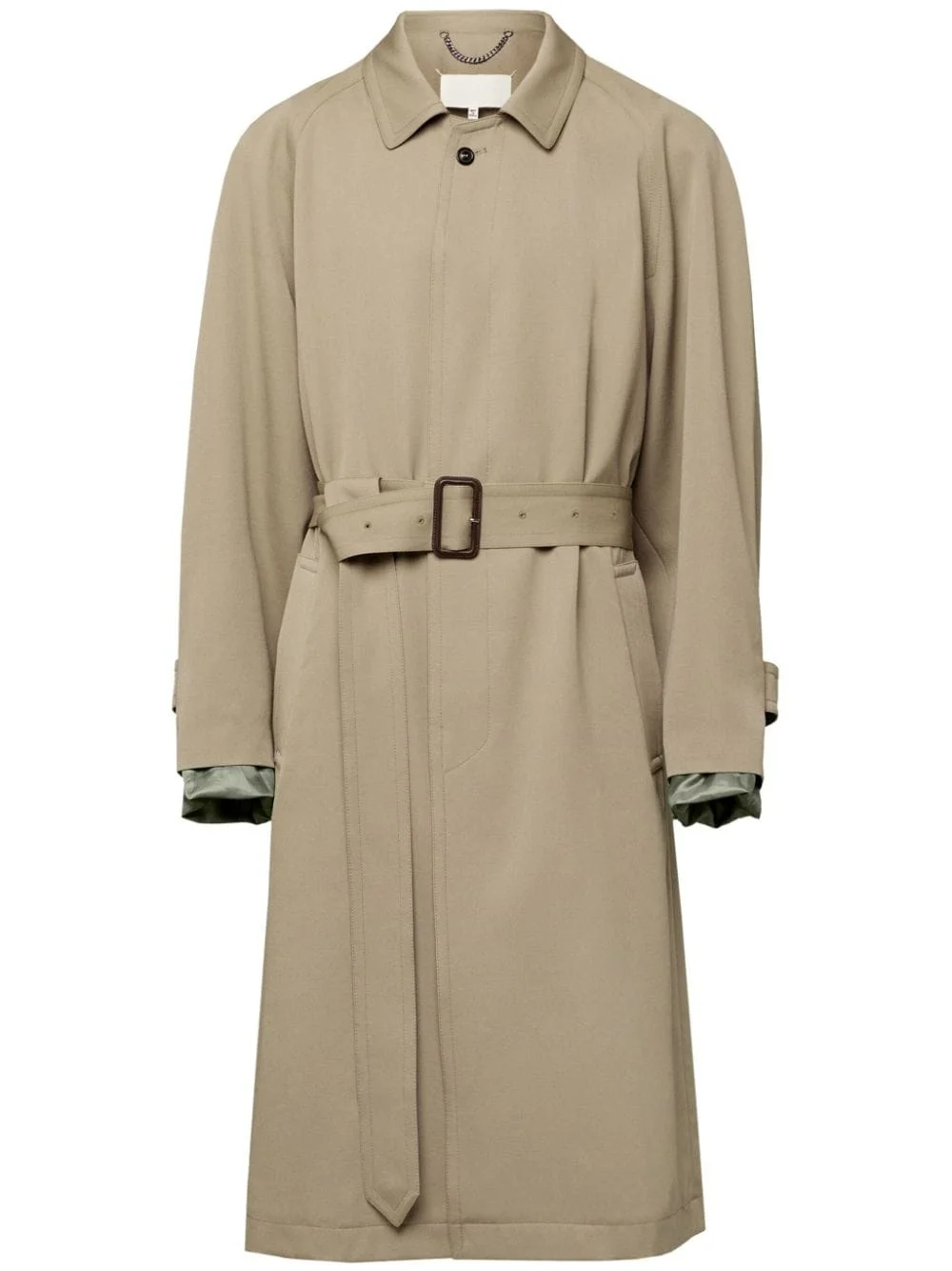 spread-collar wool trench coat - 1