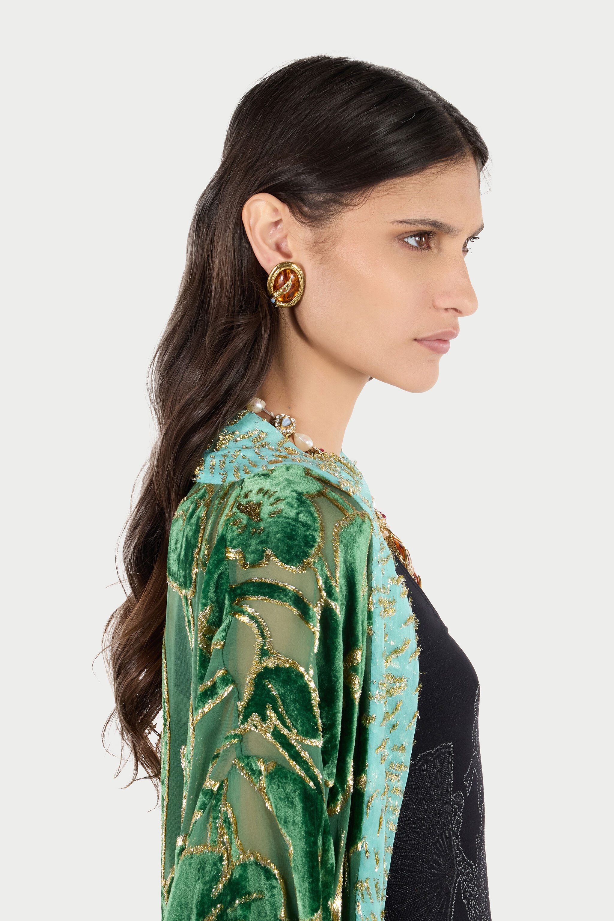 Amber-Effect Clip-On Earrings - 2