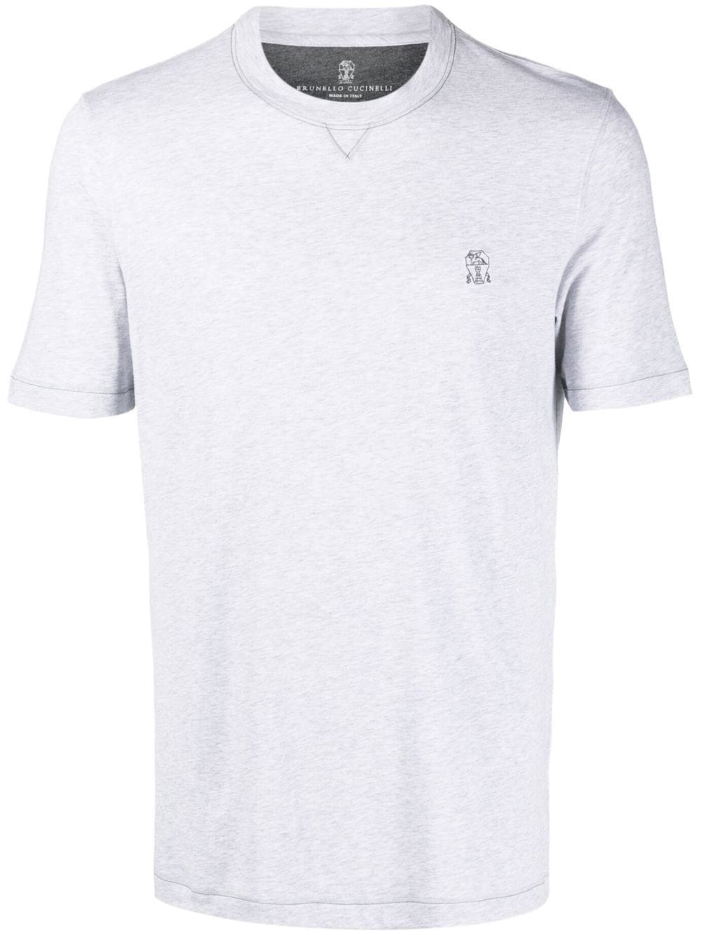 embroidered-logo cotton T-shirt - 1