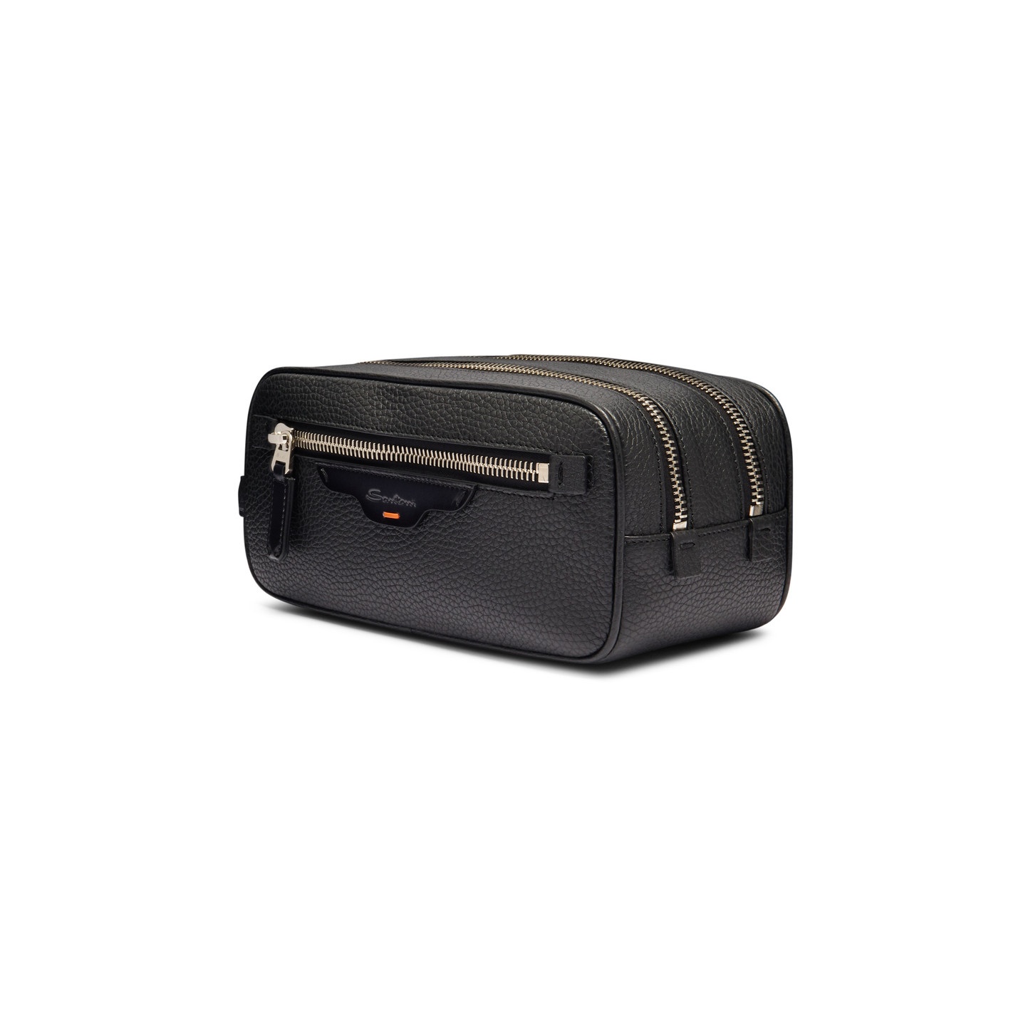 Black tumbled leather beauty case - 2