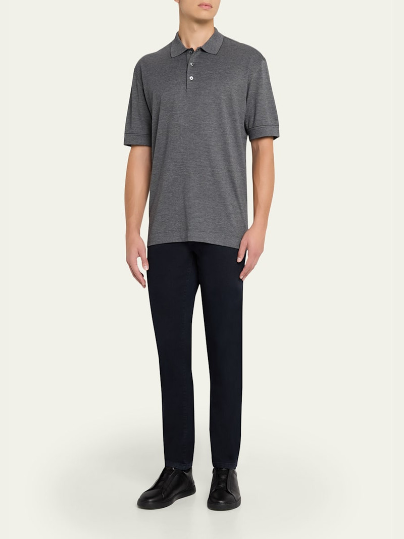 ZEGNA Men's Cotton and Silk Tipped Polo Shirt outlook