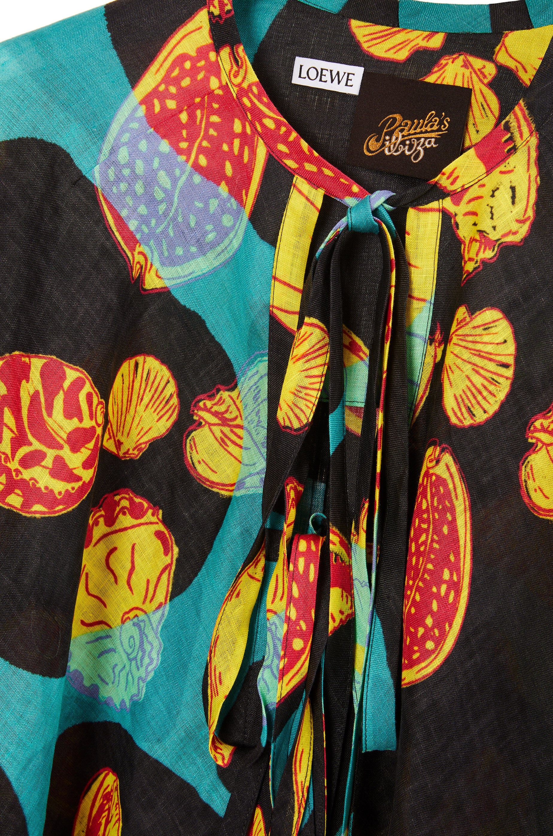 Shell print kaftan in linen - 3