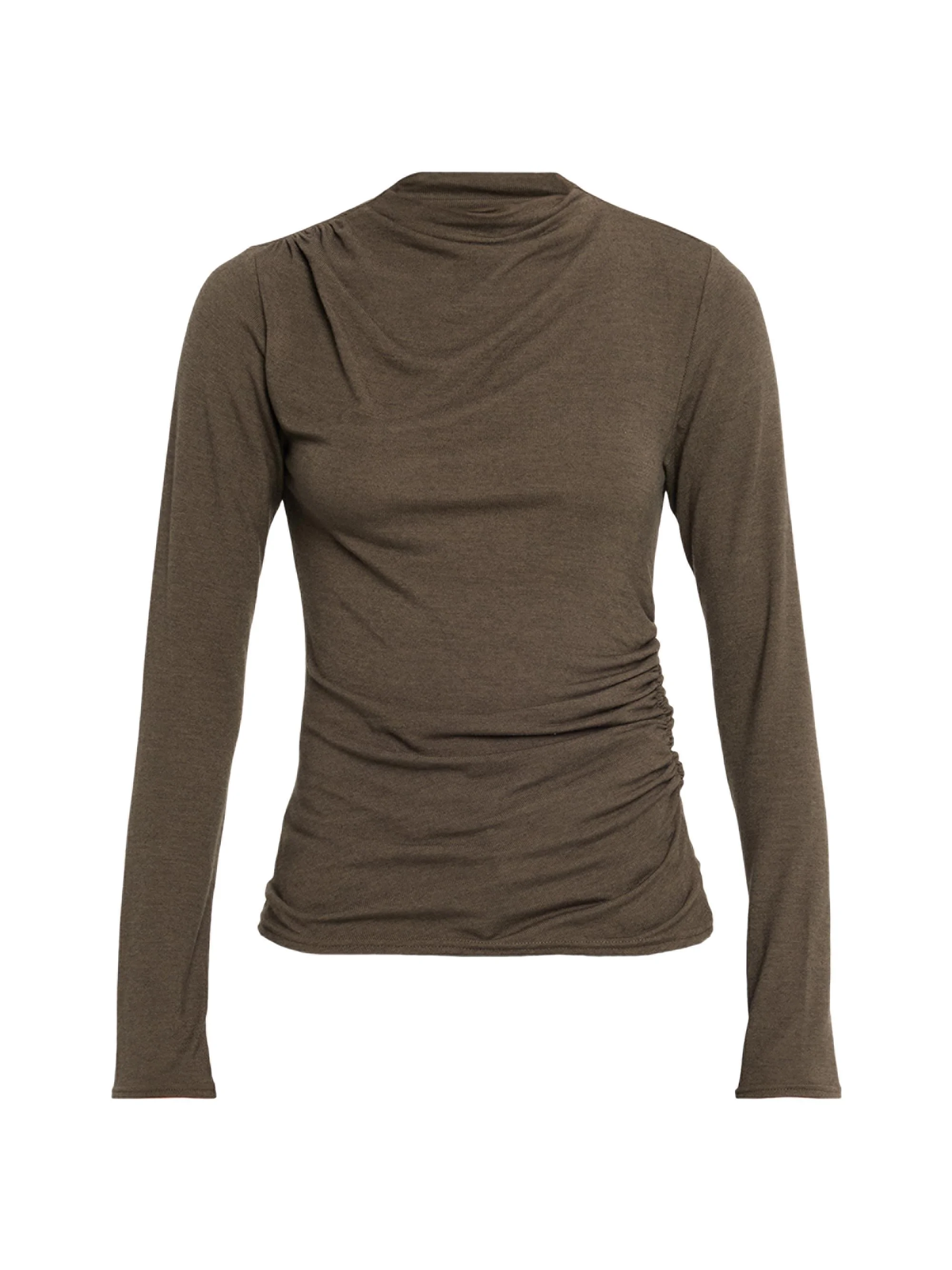 Women's Joelle Ruched Long-Sleeve Top - Olive - 1