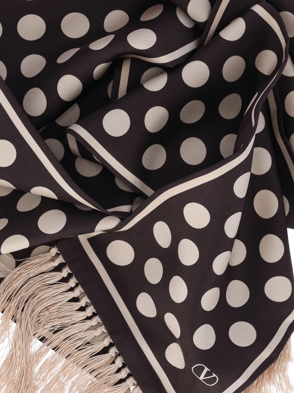 polka-dot fringe scarf - 3