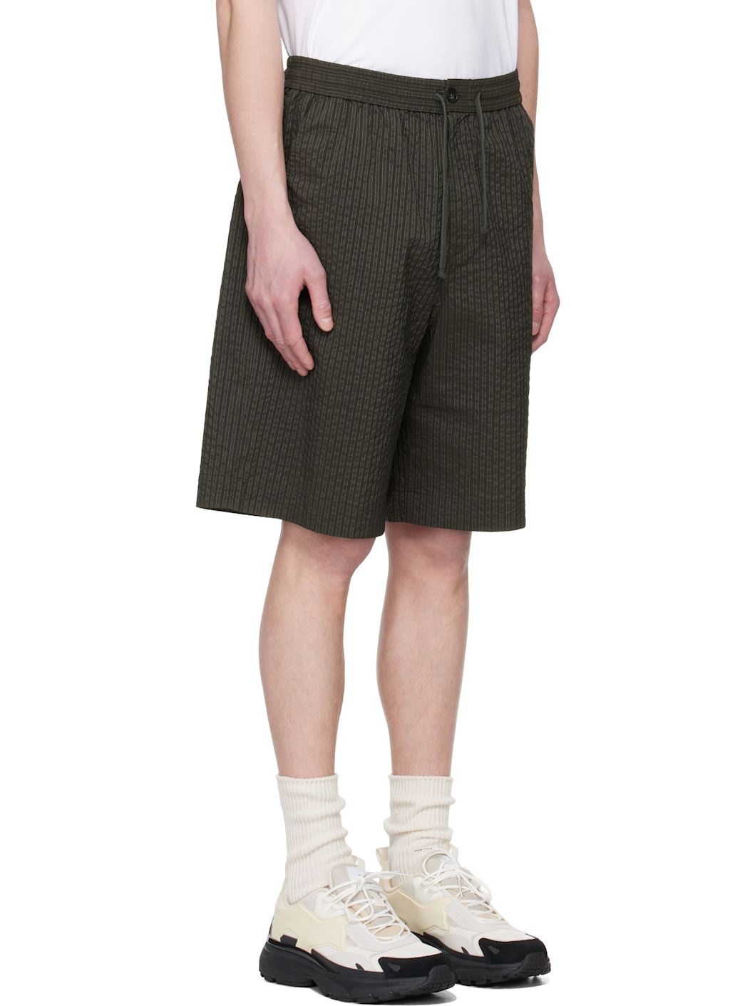 Gray Elasticated Bermuda Shorts - 2